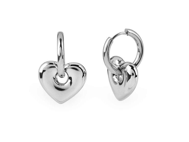 Heart Earrings - silver