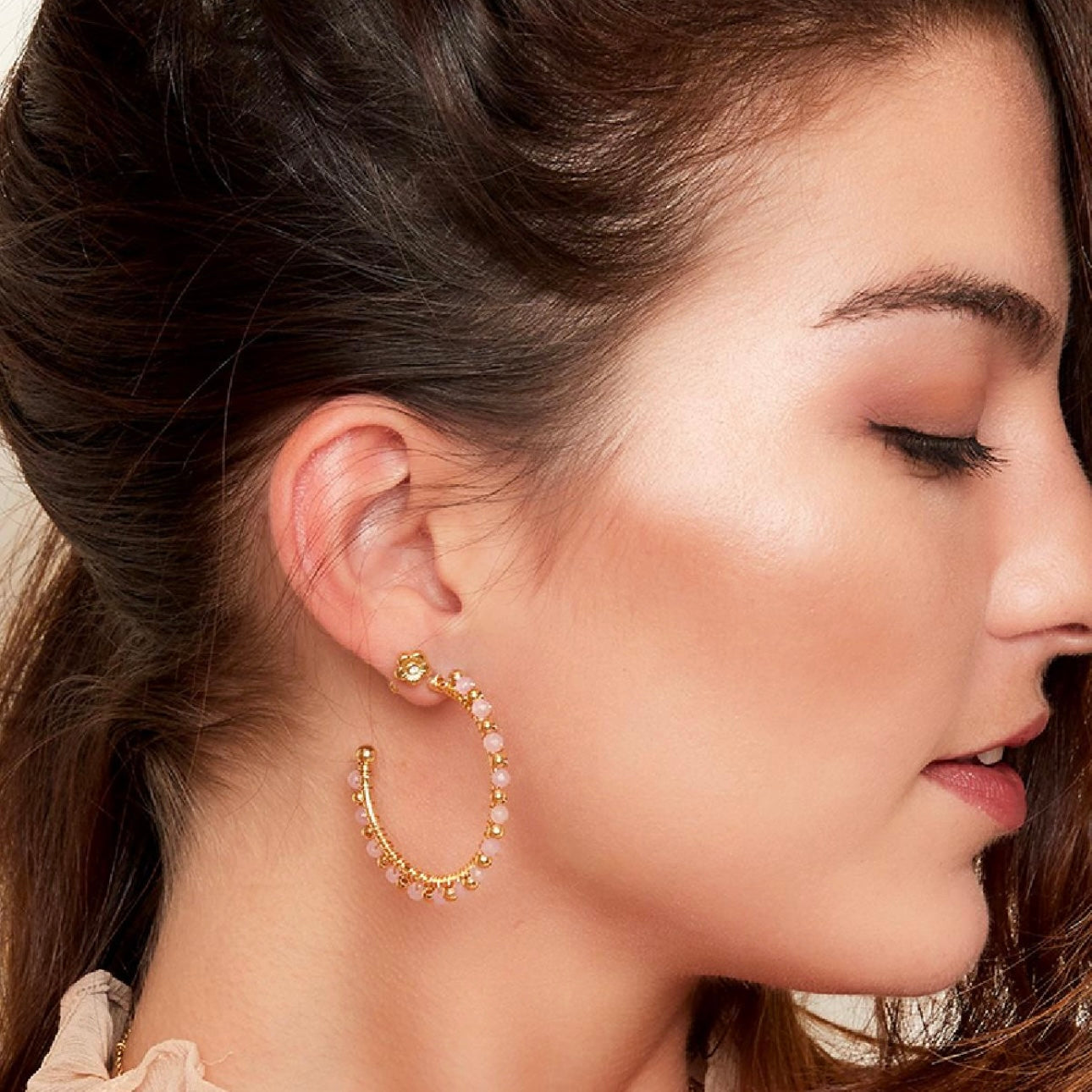 Pink Dots Earrings - gold