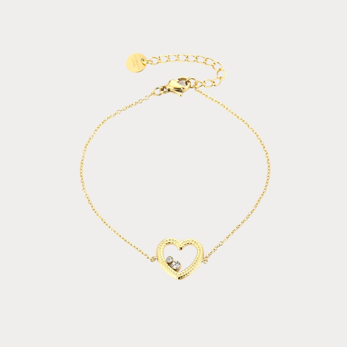 Open Shine Heart Bracelet - gold