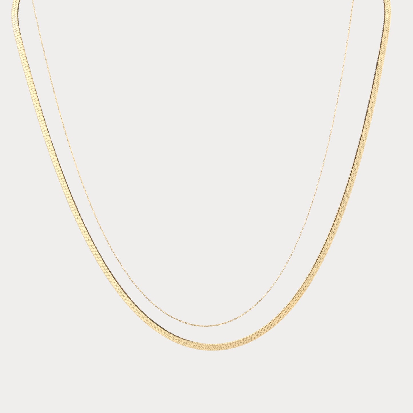 Pretty Double Necklace - gold