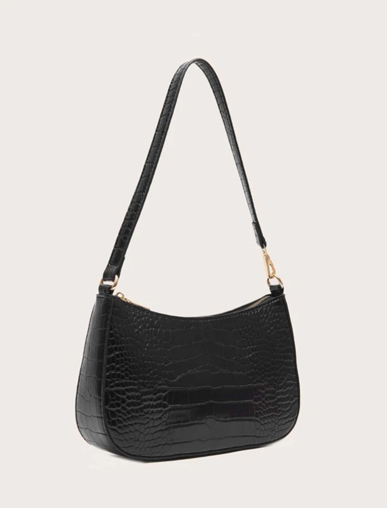 Gold Details Croco Bag