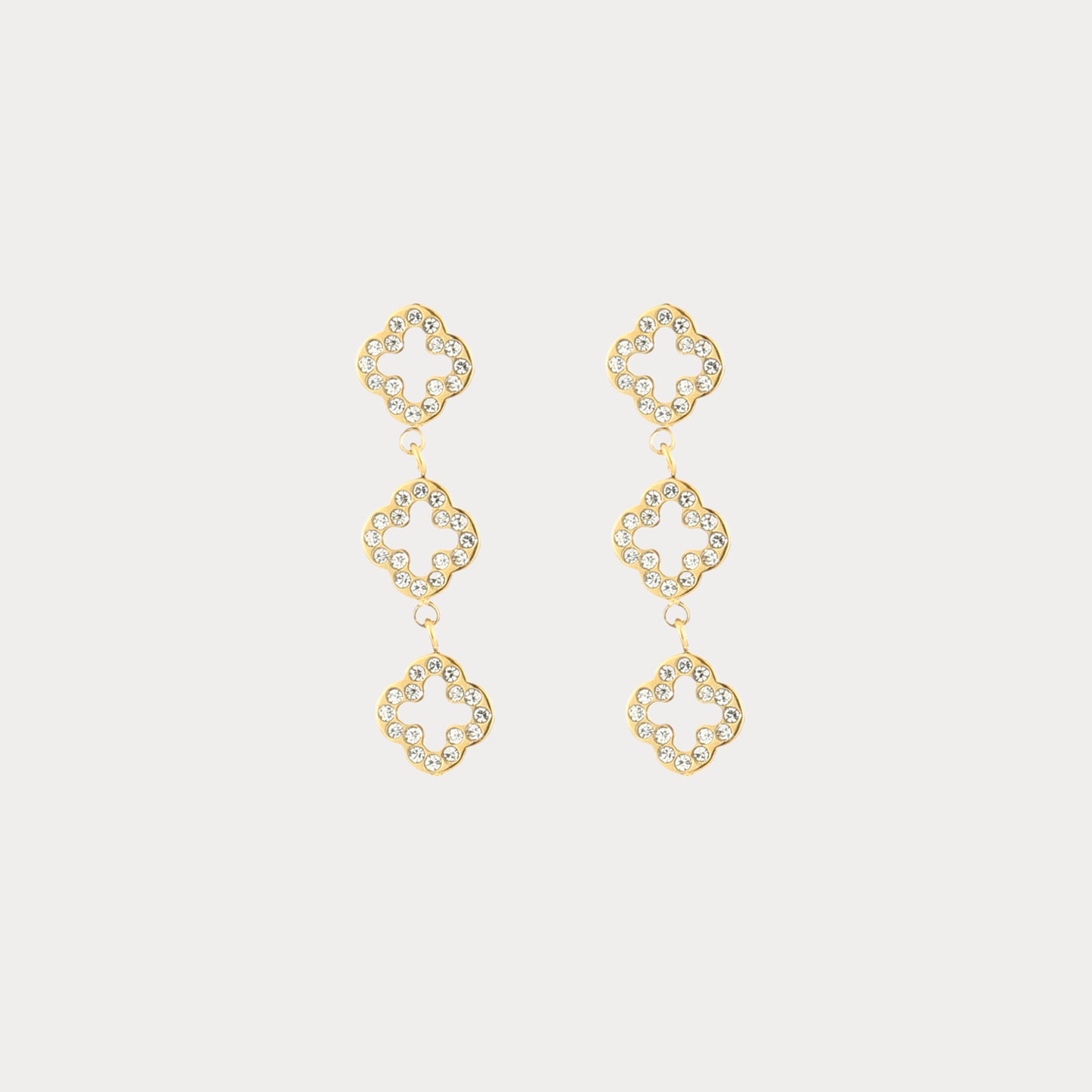 Clover Trio Earrings - gold