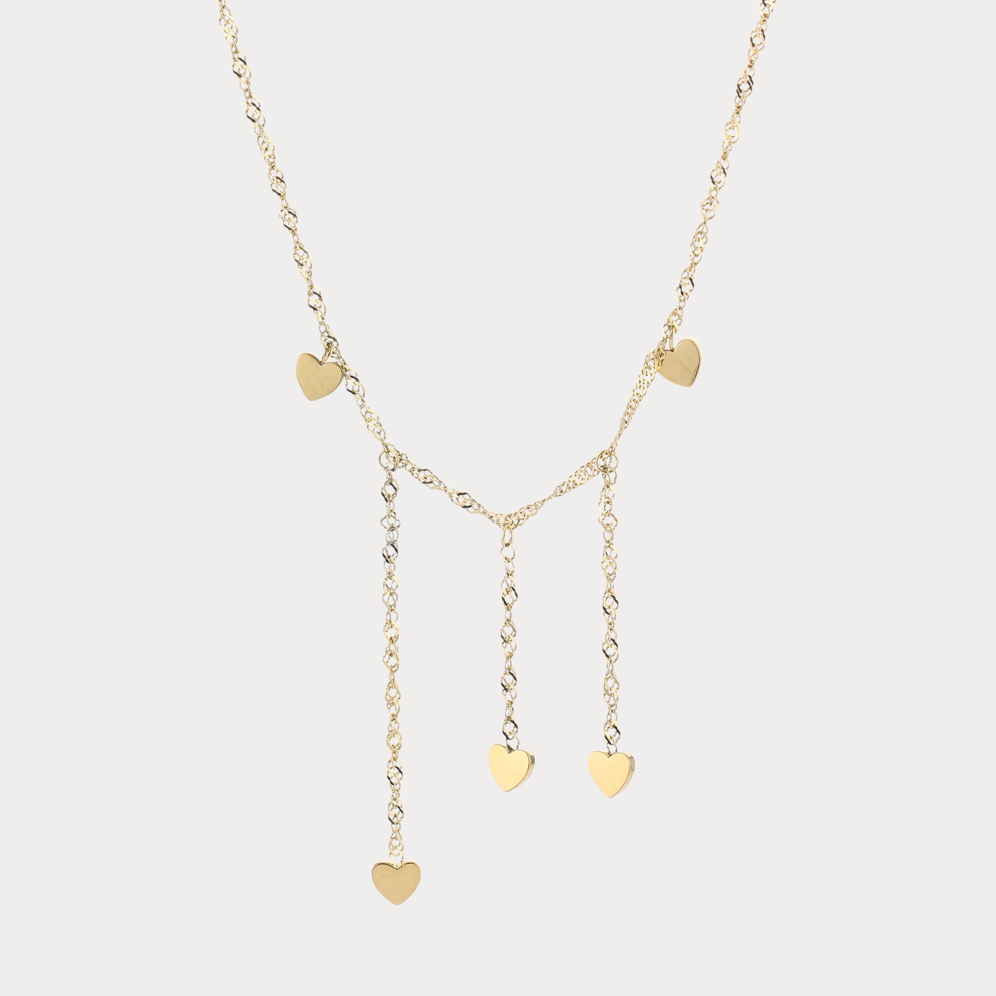 Dripping Hearts Necklace - gold