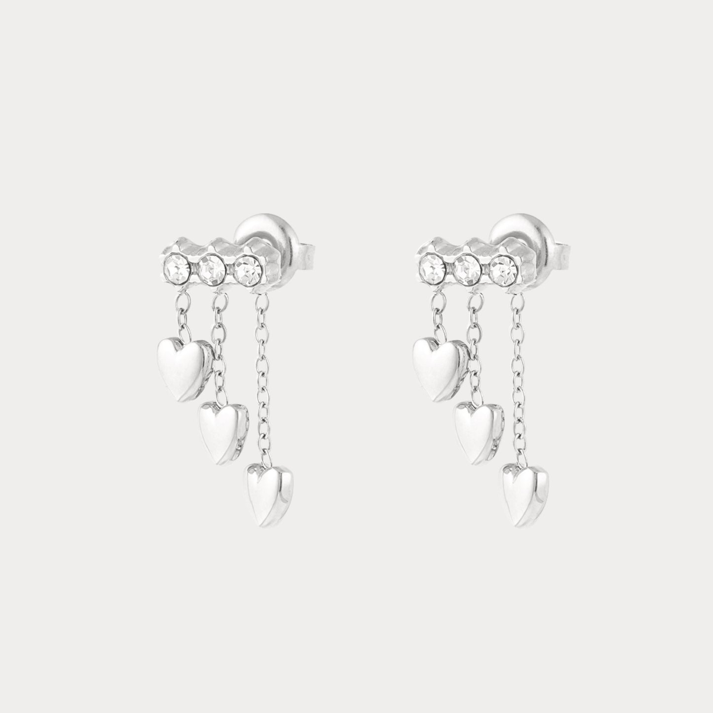 Full Heart Earrings - silver