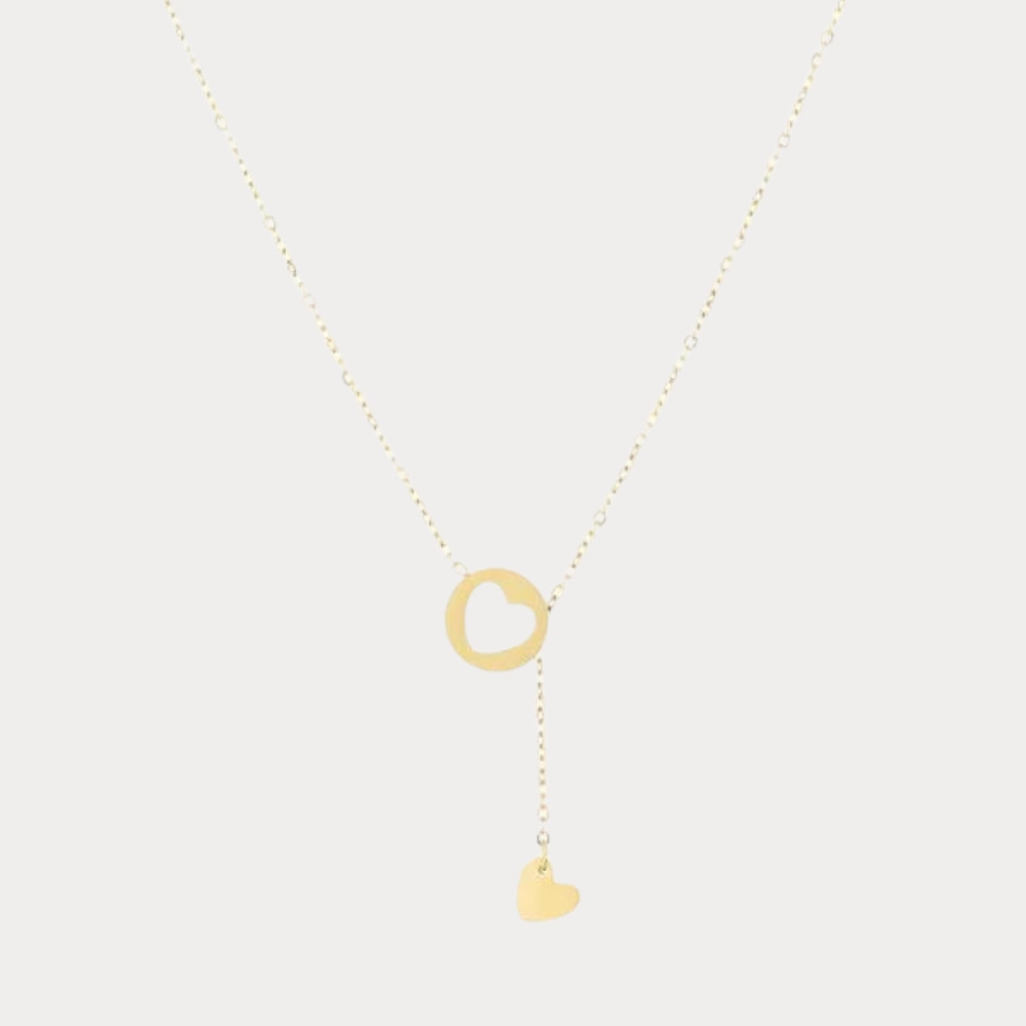 Dropped Heart Necklace - gold