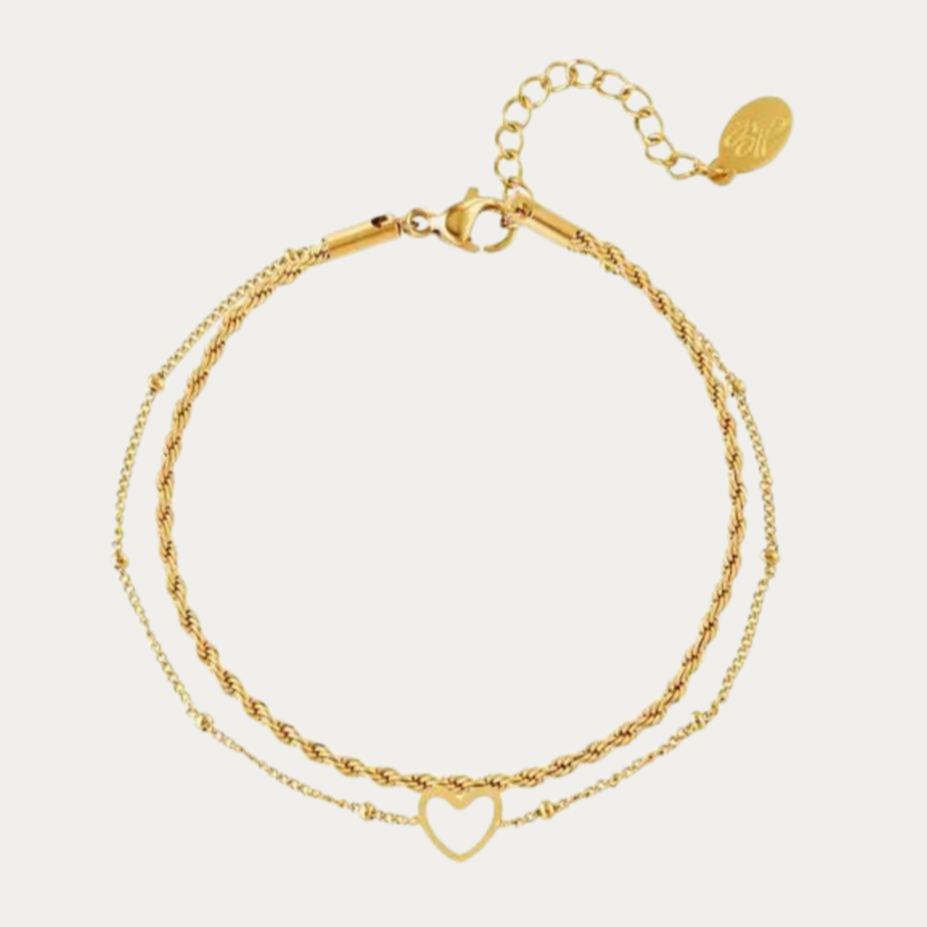Bracelet Twisted Heart - gold