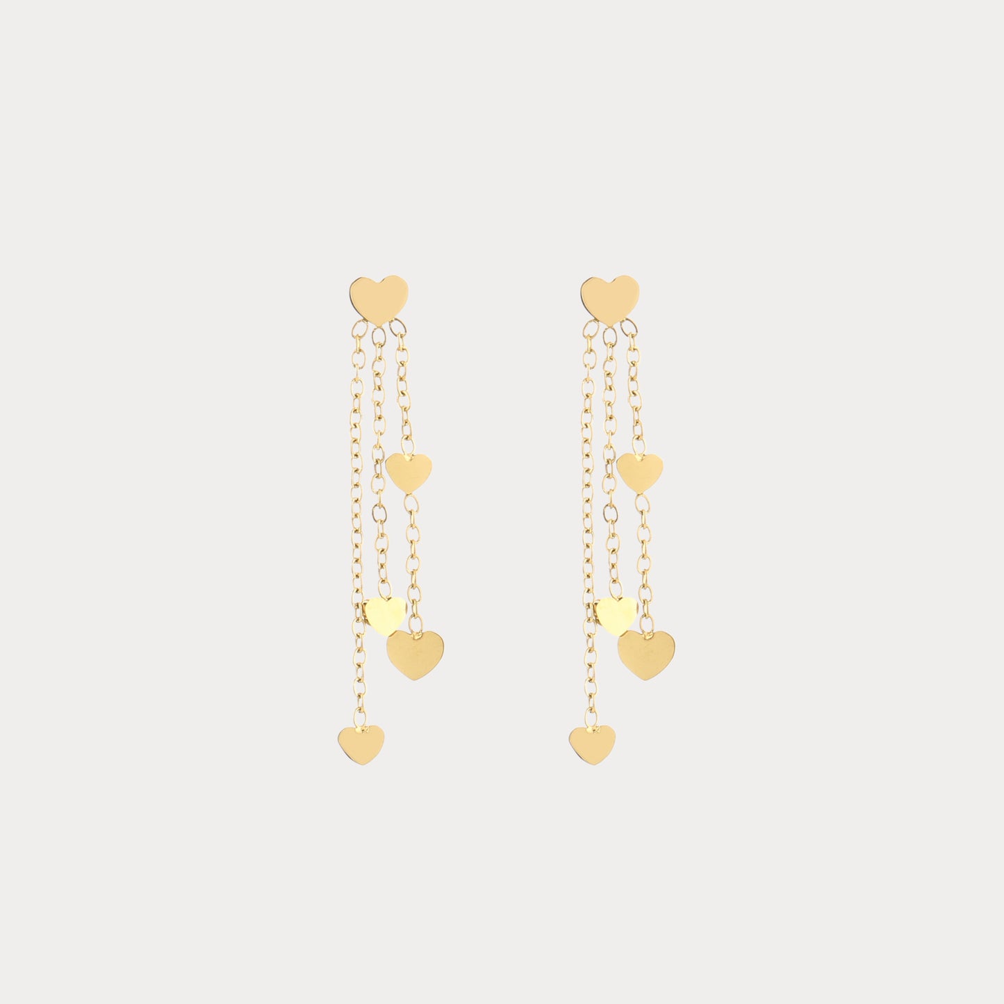 Hearts Waterfall Earrings - gold