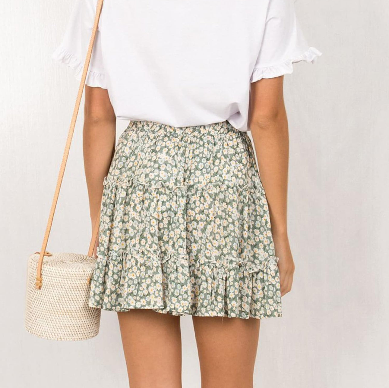 Green Flowers Skirt