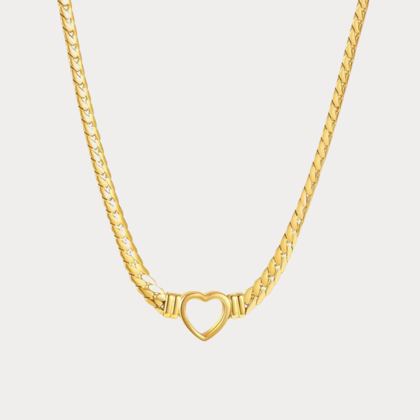 Heart Chain Necklace - gold