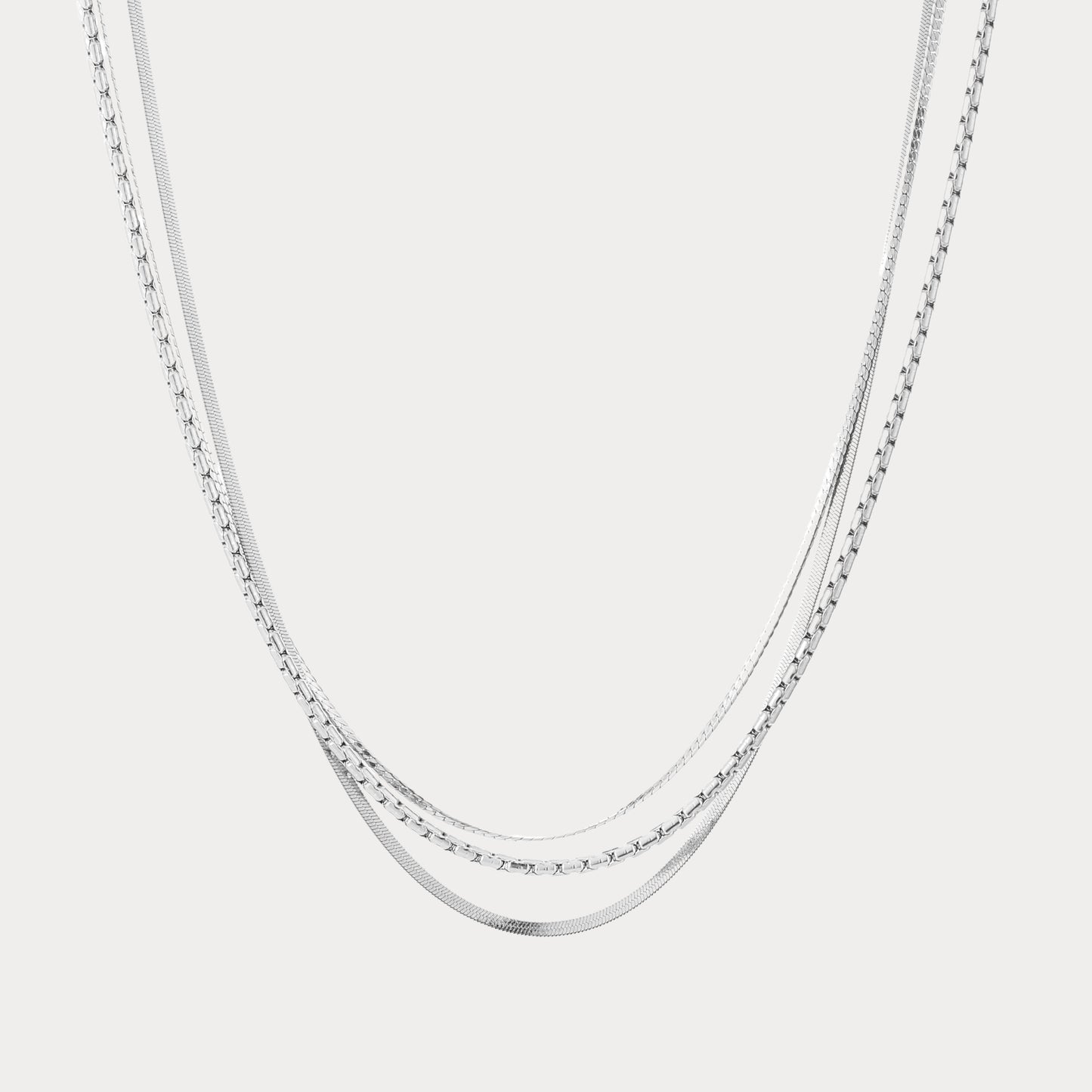 Classy Layered Necklace - silver