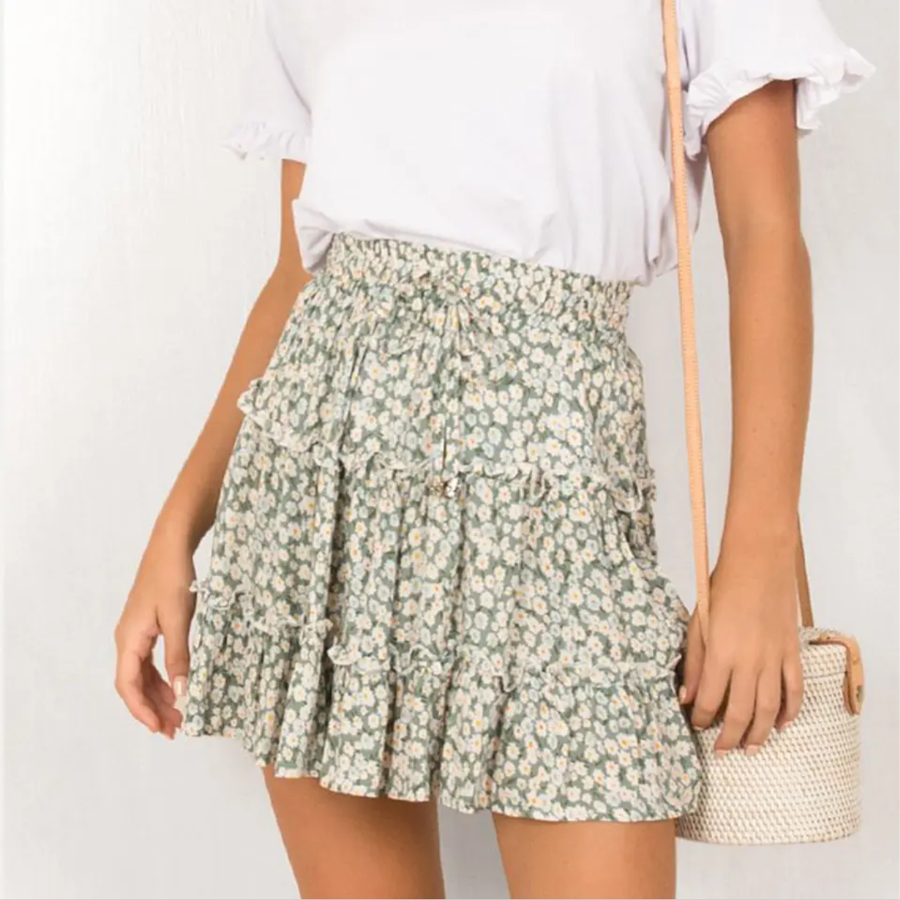 Green Flowers Skirt