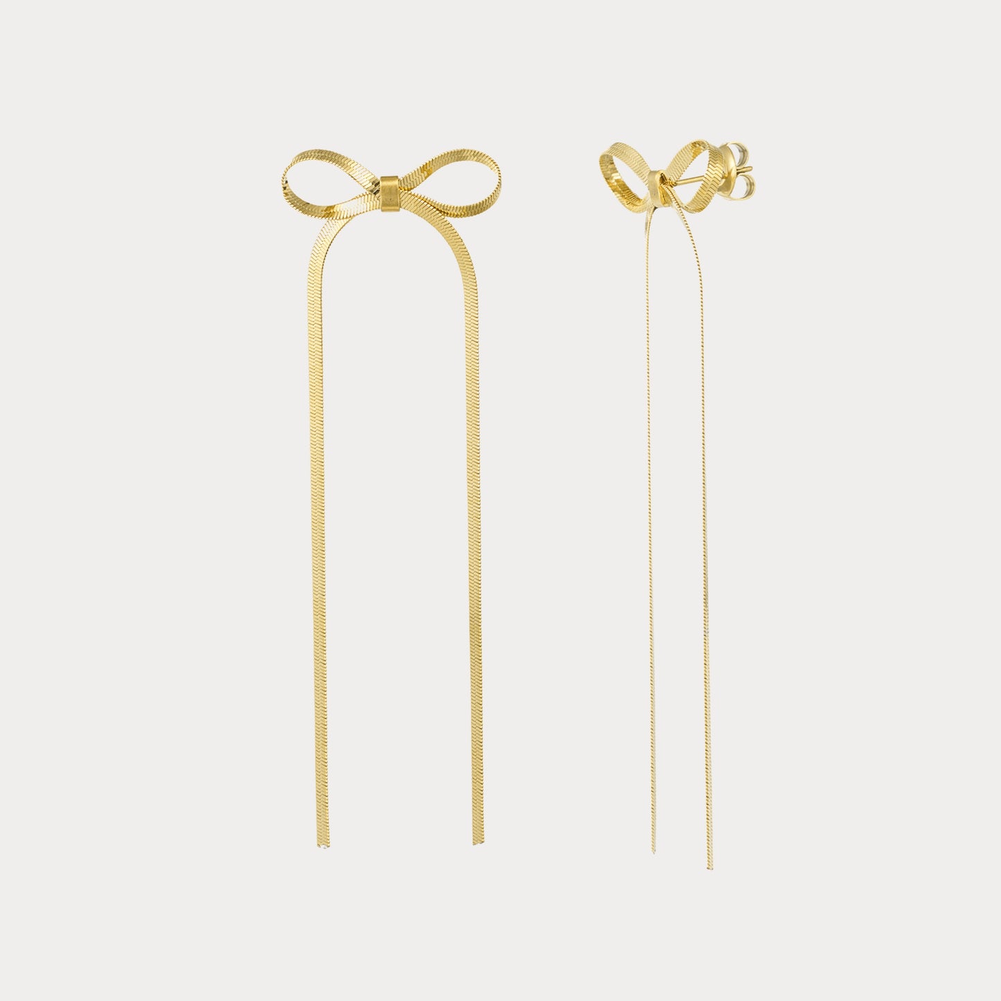 Bow Tie Earrings - gold