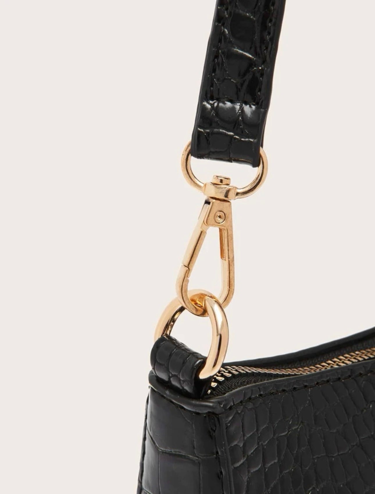 Gold Details Croco Bag