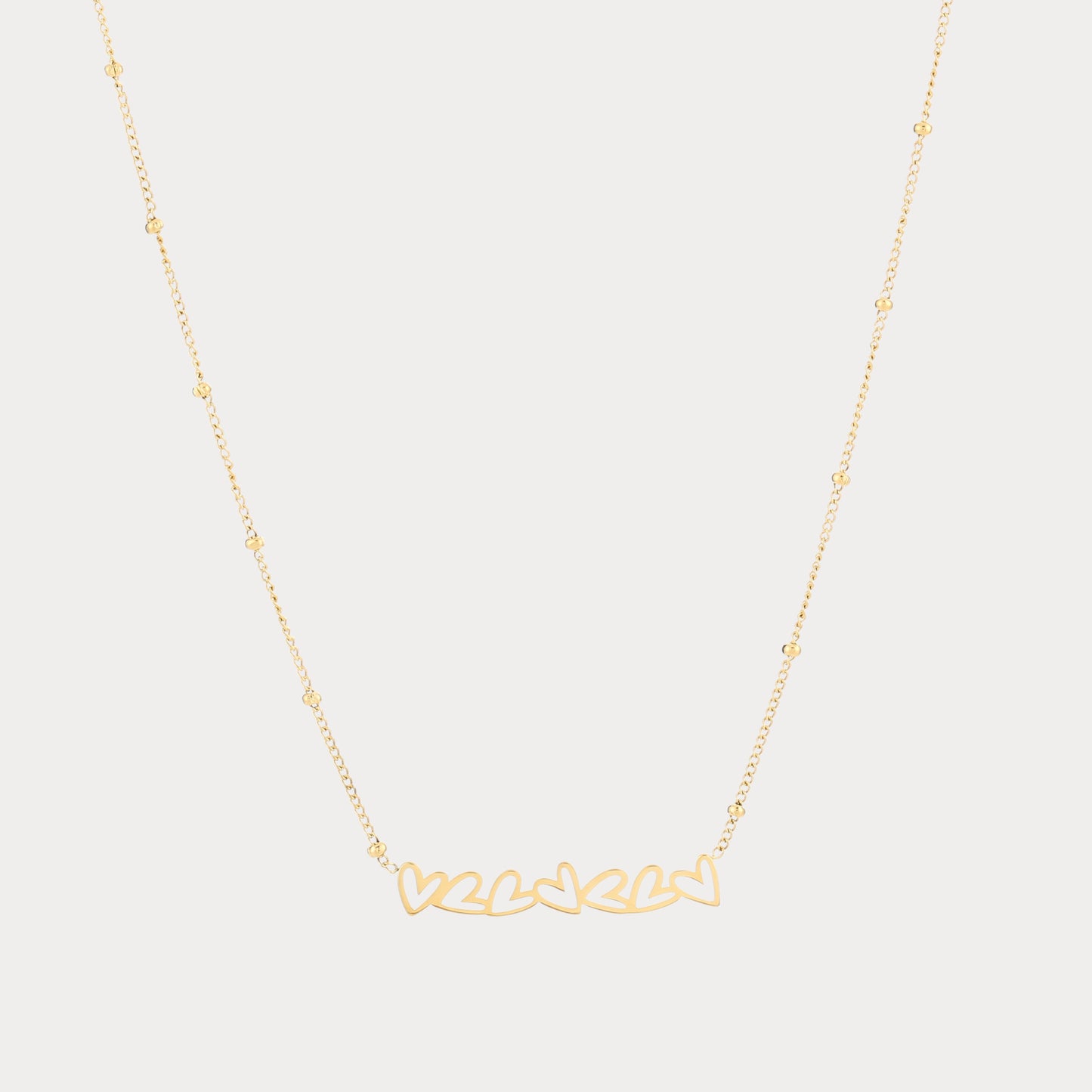 Small Cute Hearts Necklace - gold