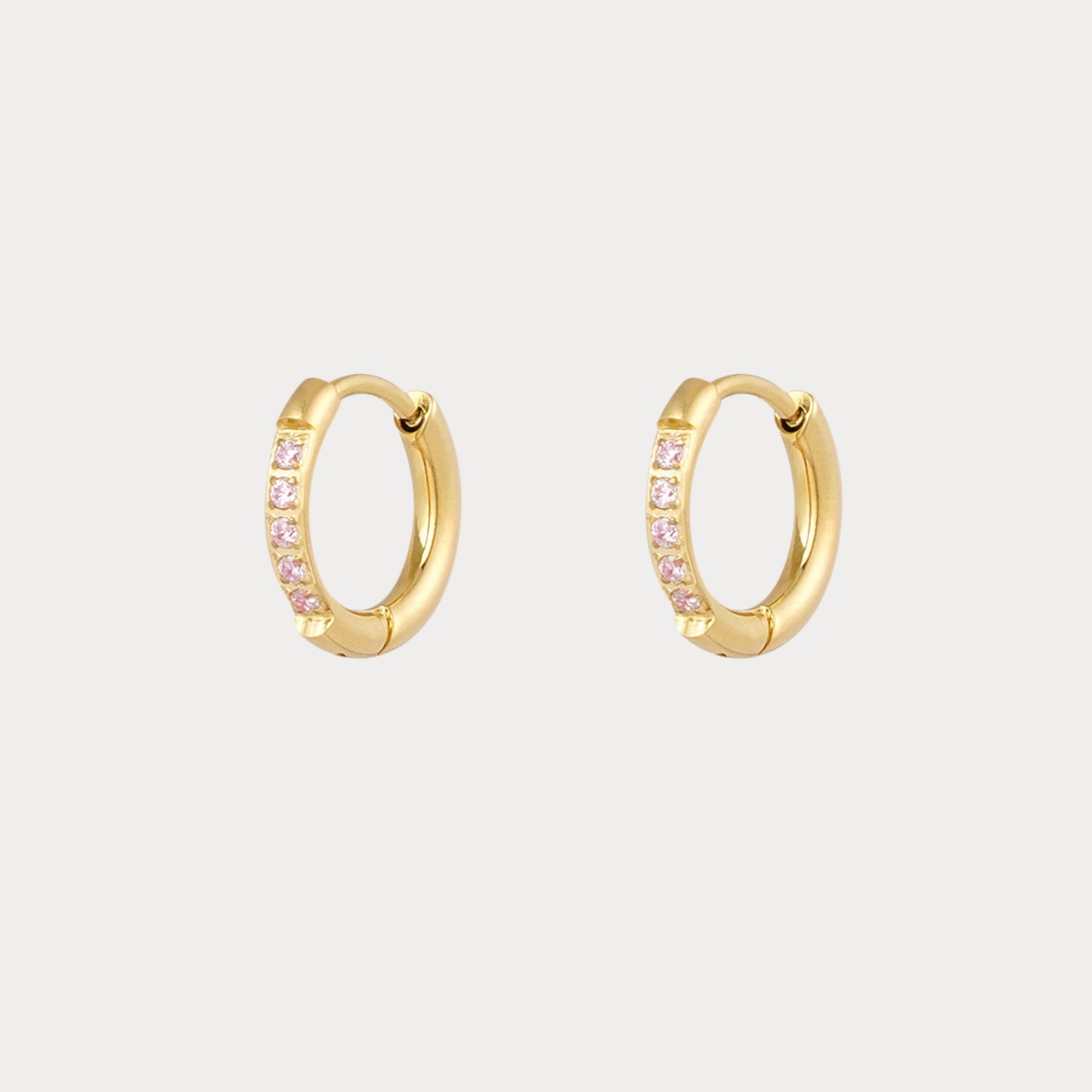 Basic Stone Earrings - gold