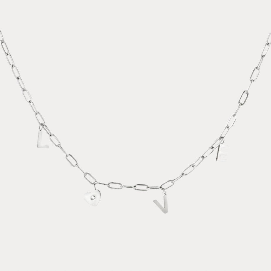 Love Charm Necklace - silver