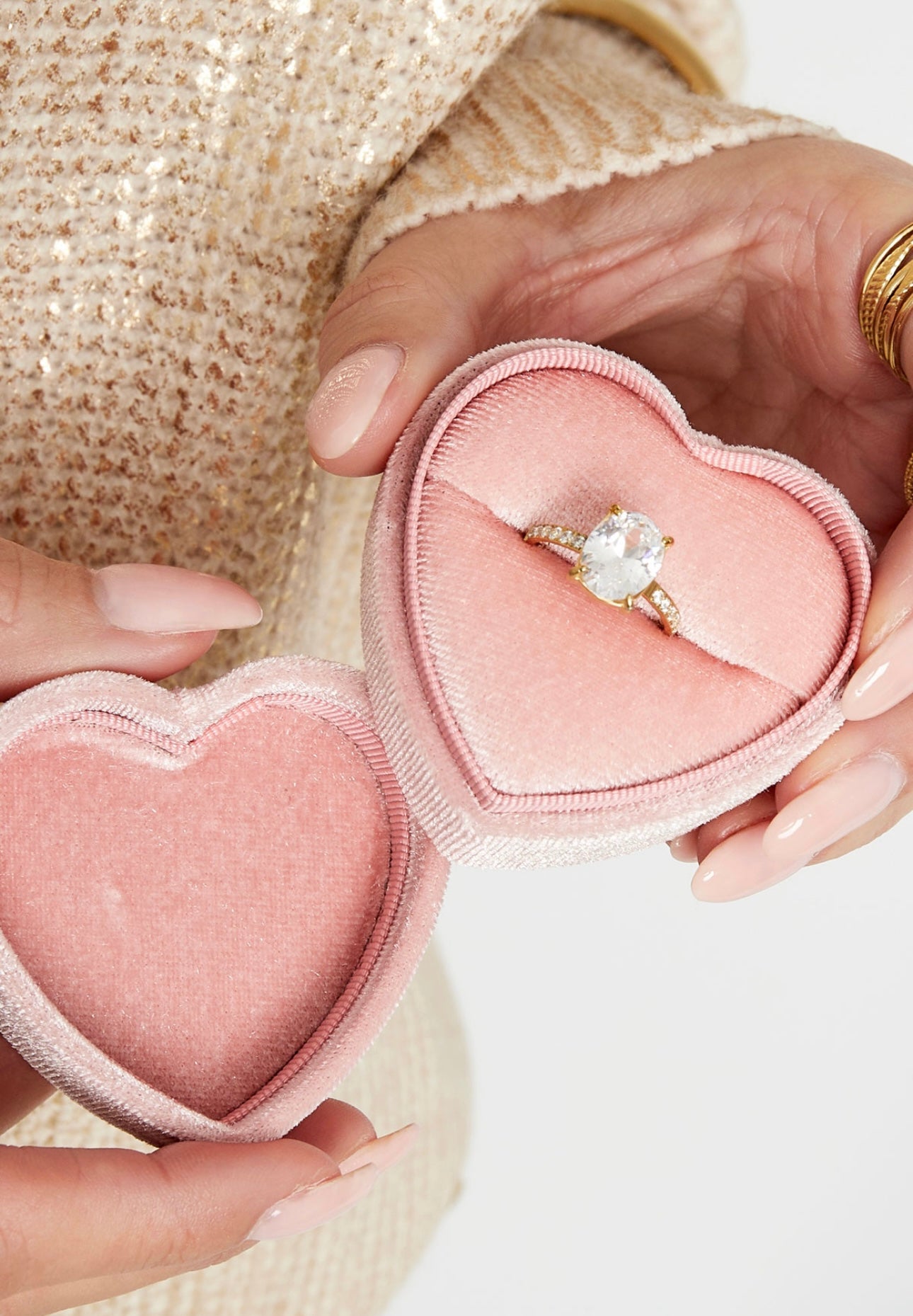 Pink Velvet Ring Box