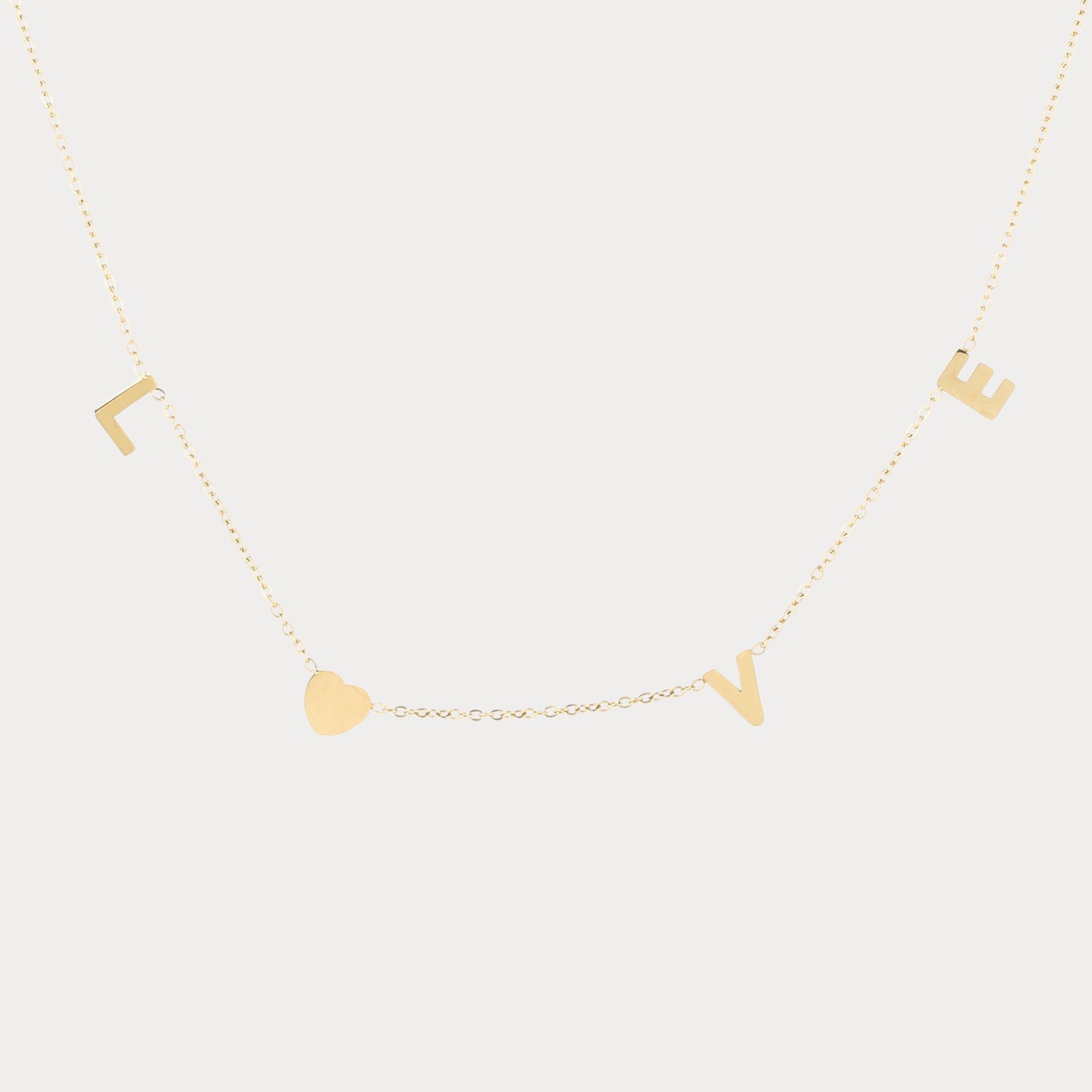 Love Heart Necklace - gold