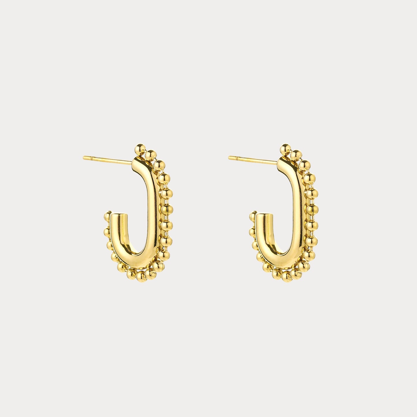 Dots Oval Earrings - gold