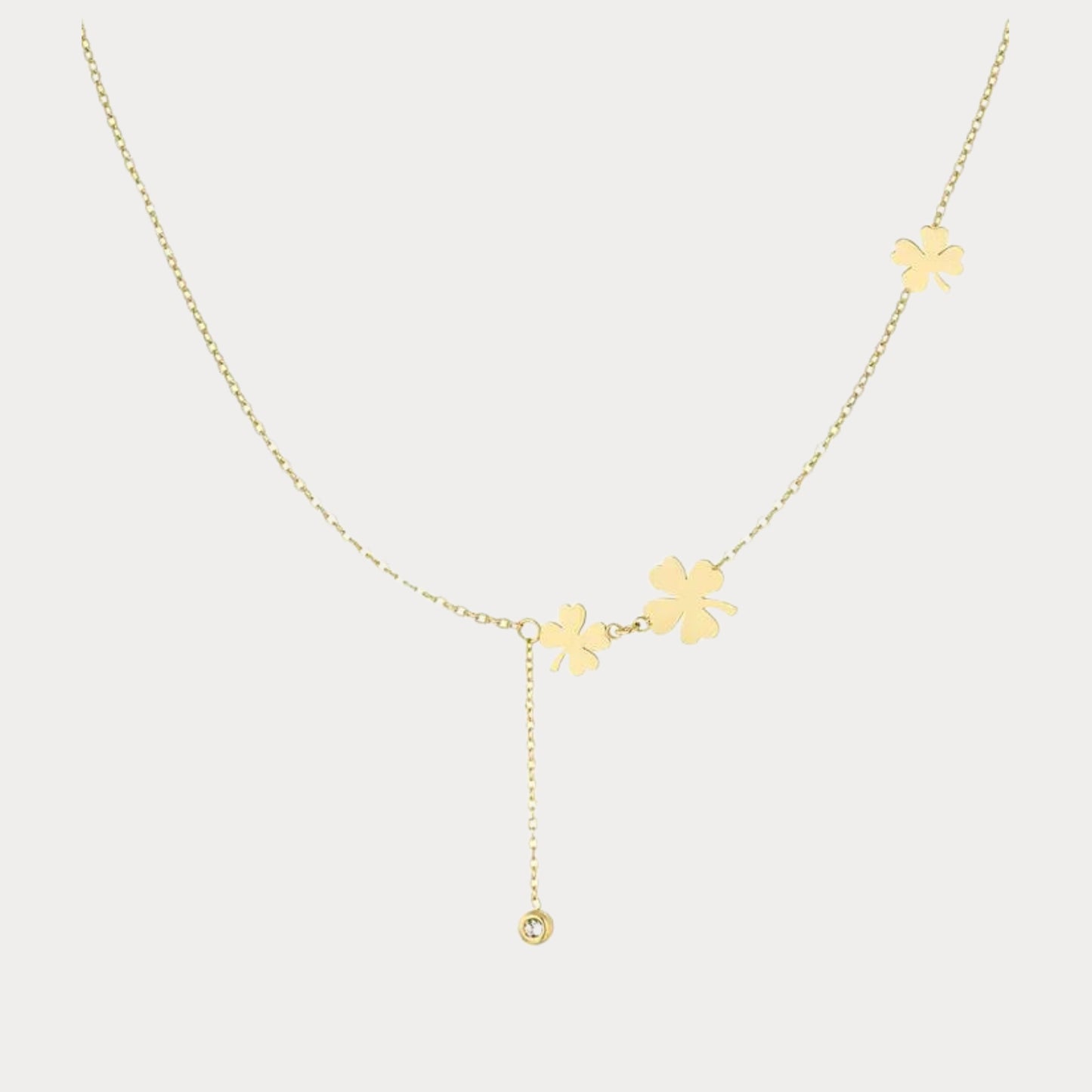 Dropped Clover Necklace - gold