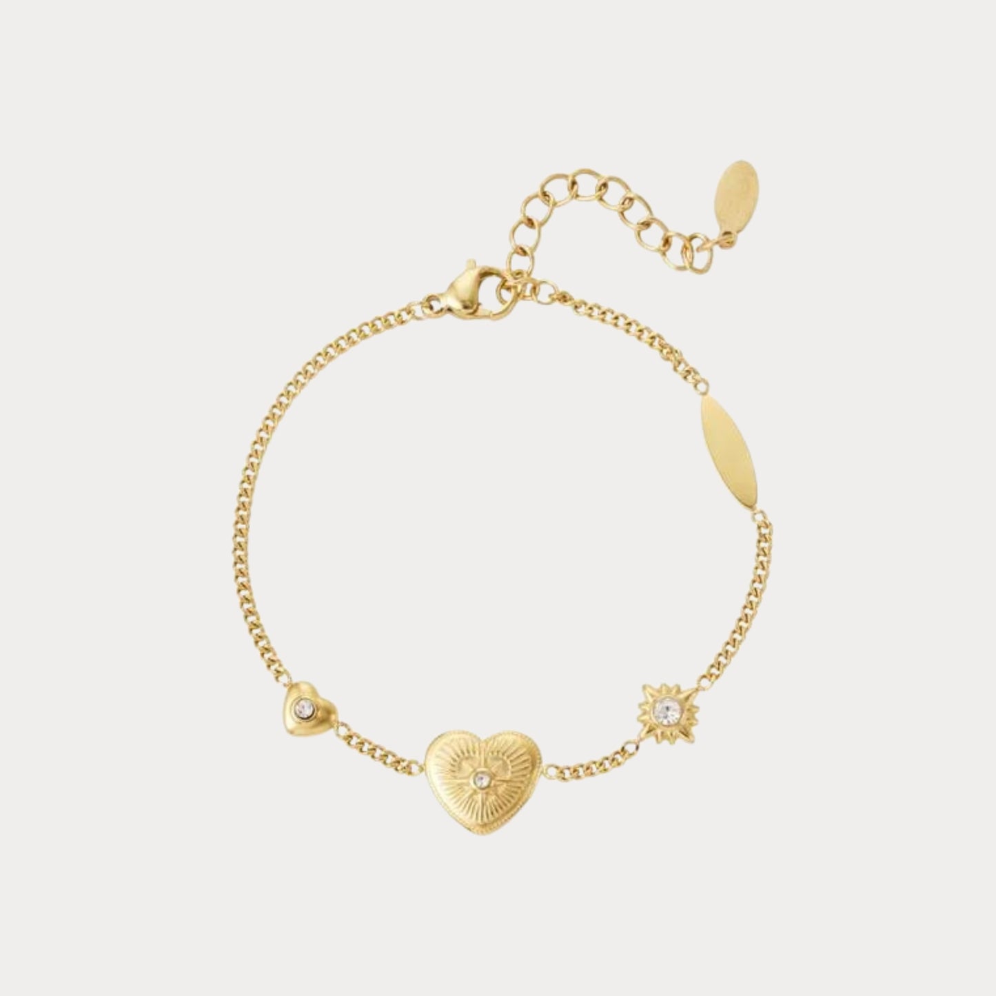 Shiney Heart Bracelet - gold