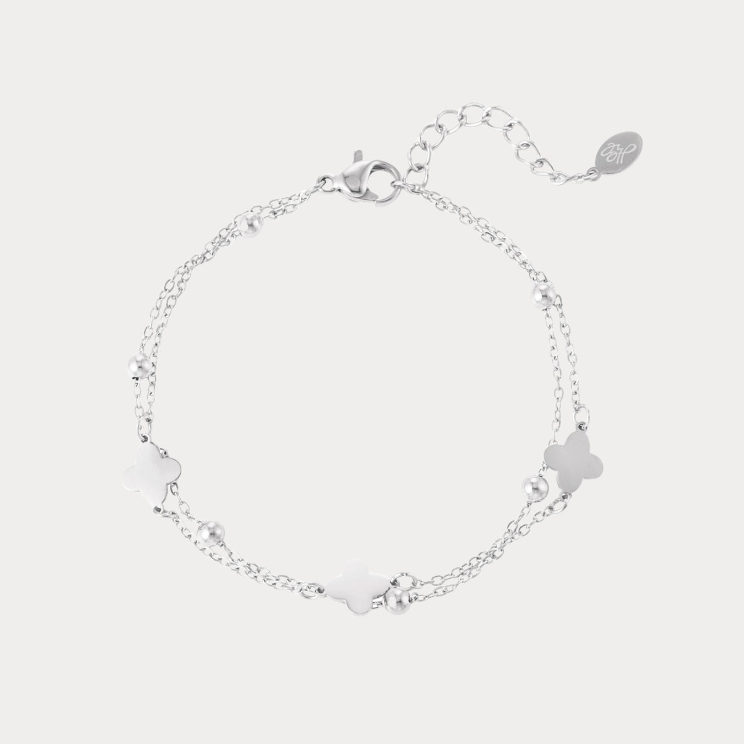 Double Clover Bracelet - silver