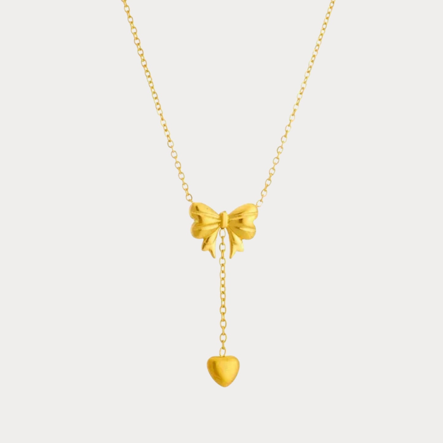 Dropped Heart Necklace - gold