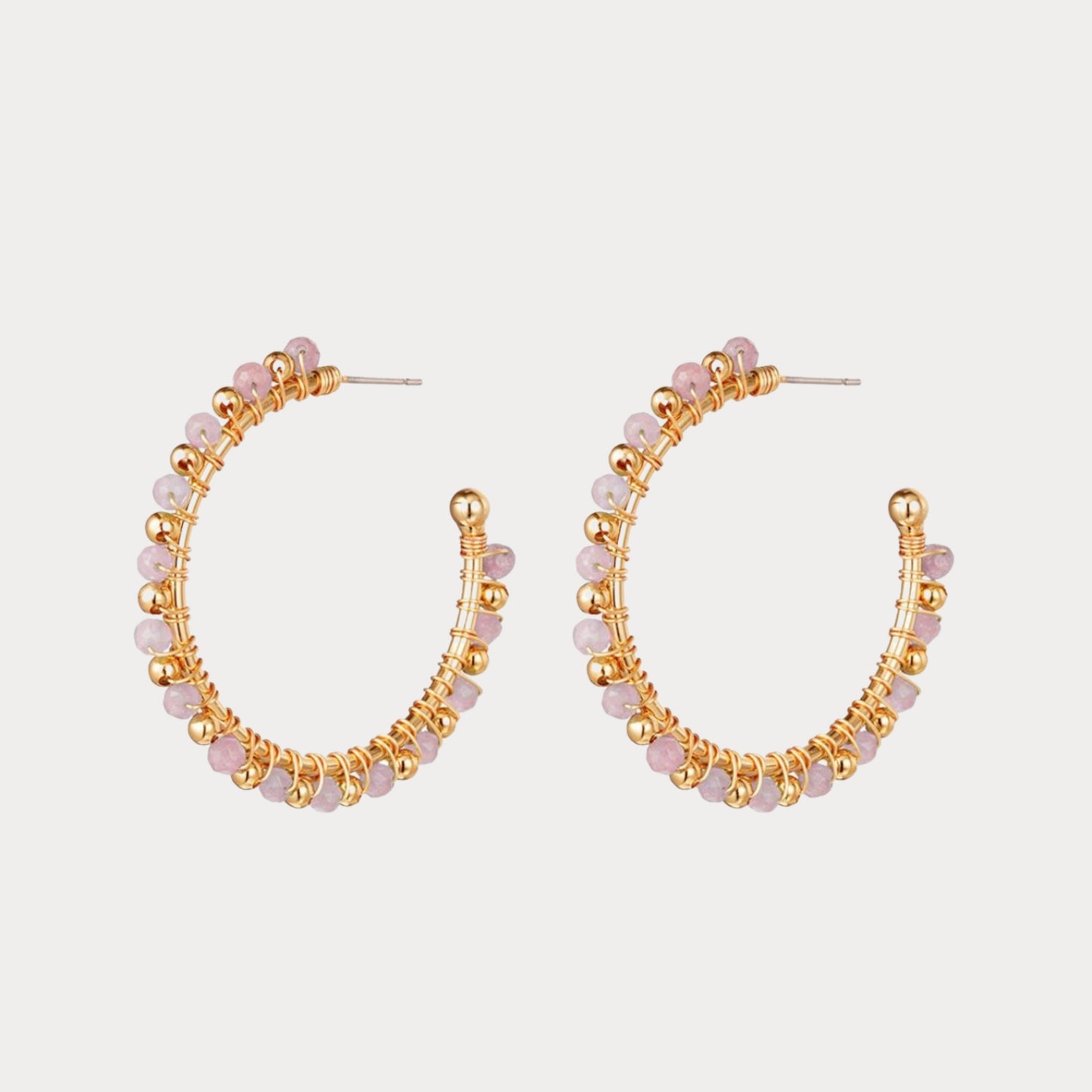 Pink Dots Earrings - gold