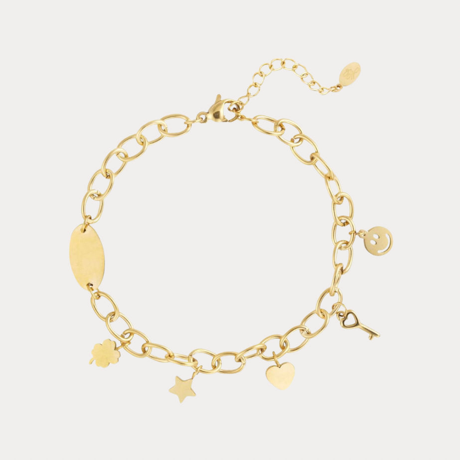 Chain Charms Bracelet - gold
