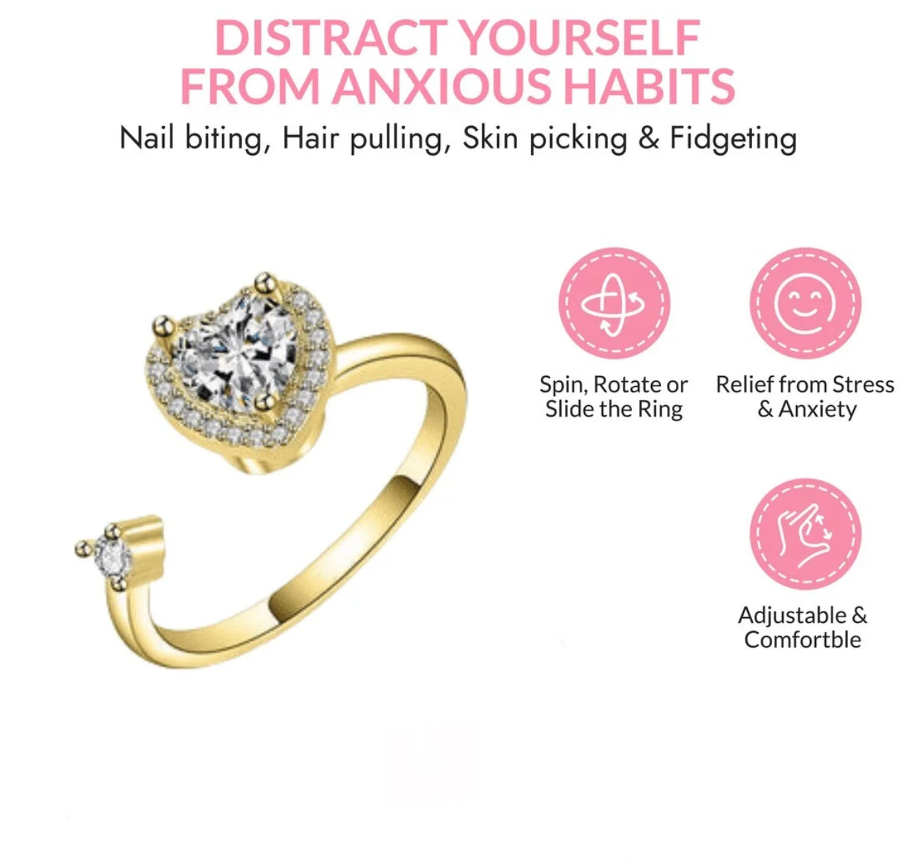 Anxiety Heart Ring