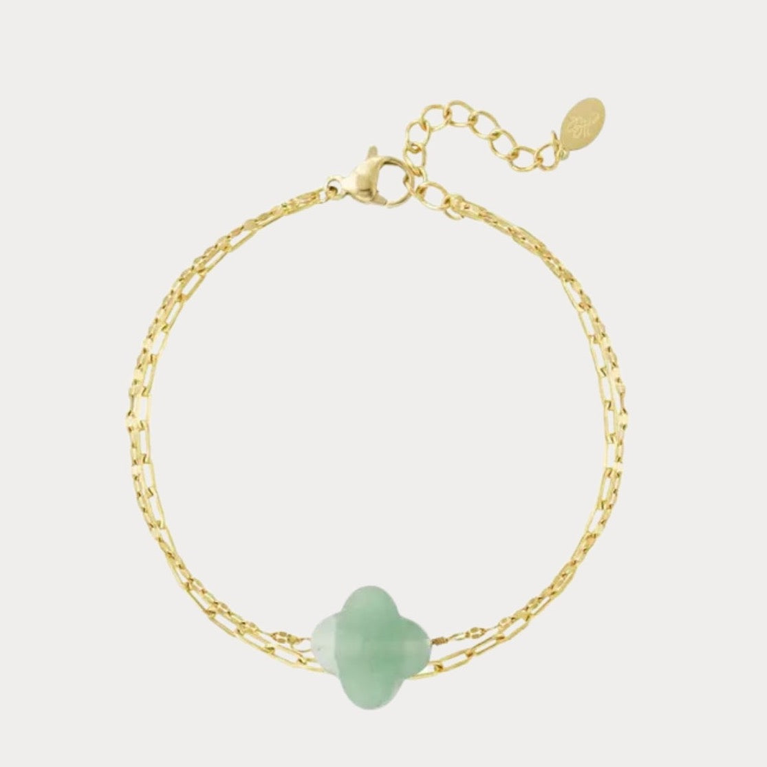 Bracelet Green Clover - gold