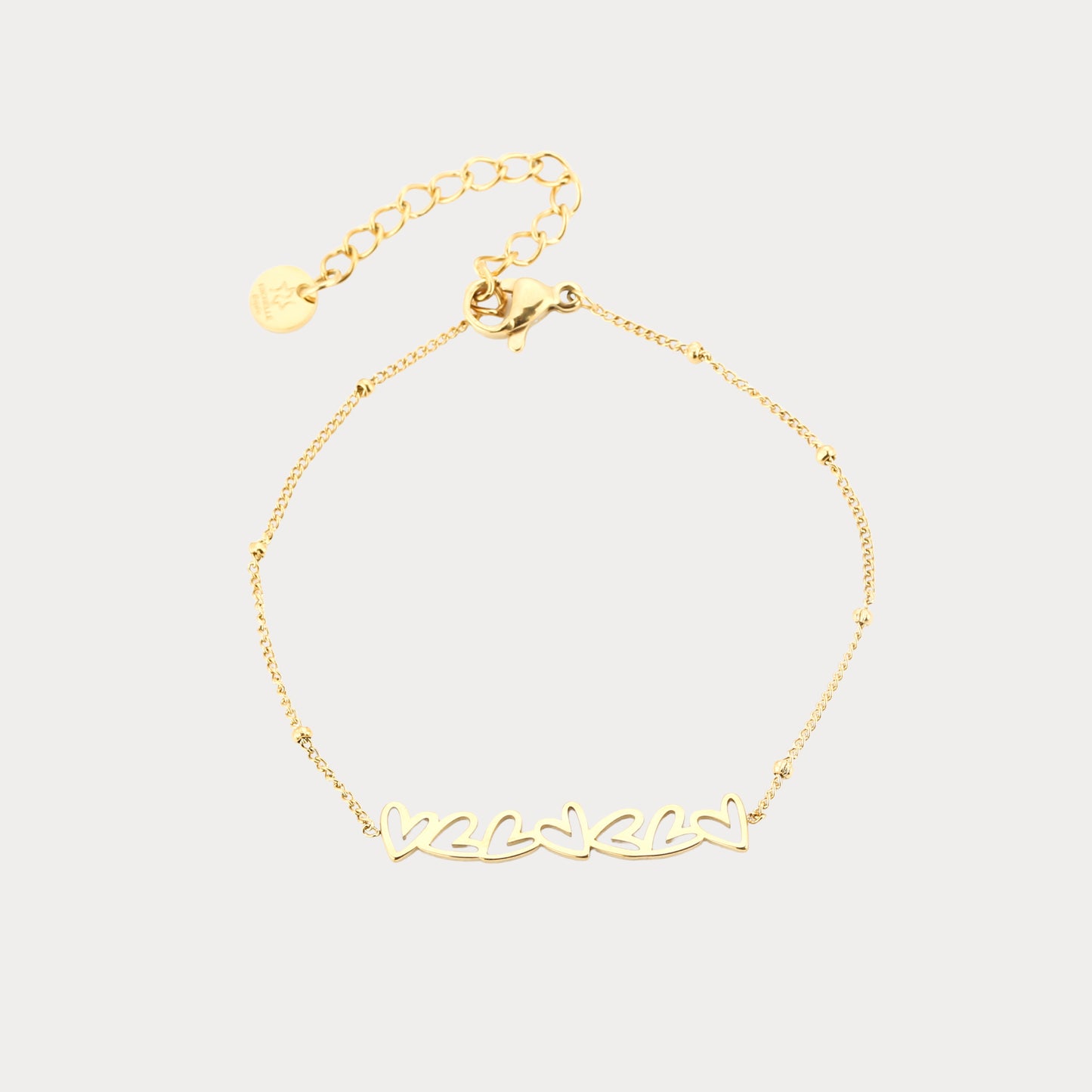 Cute Small Hearts Bracelet - gold