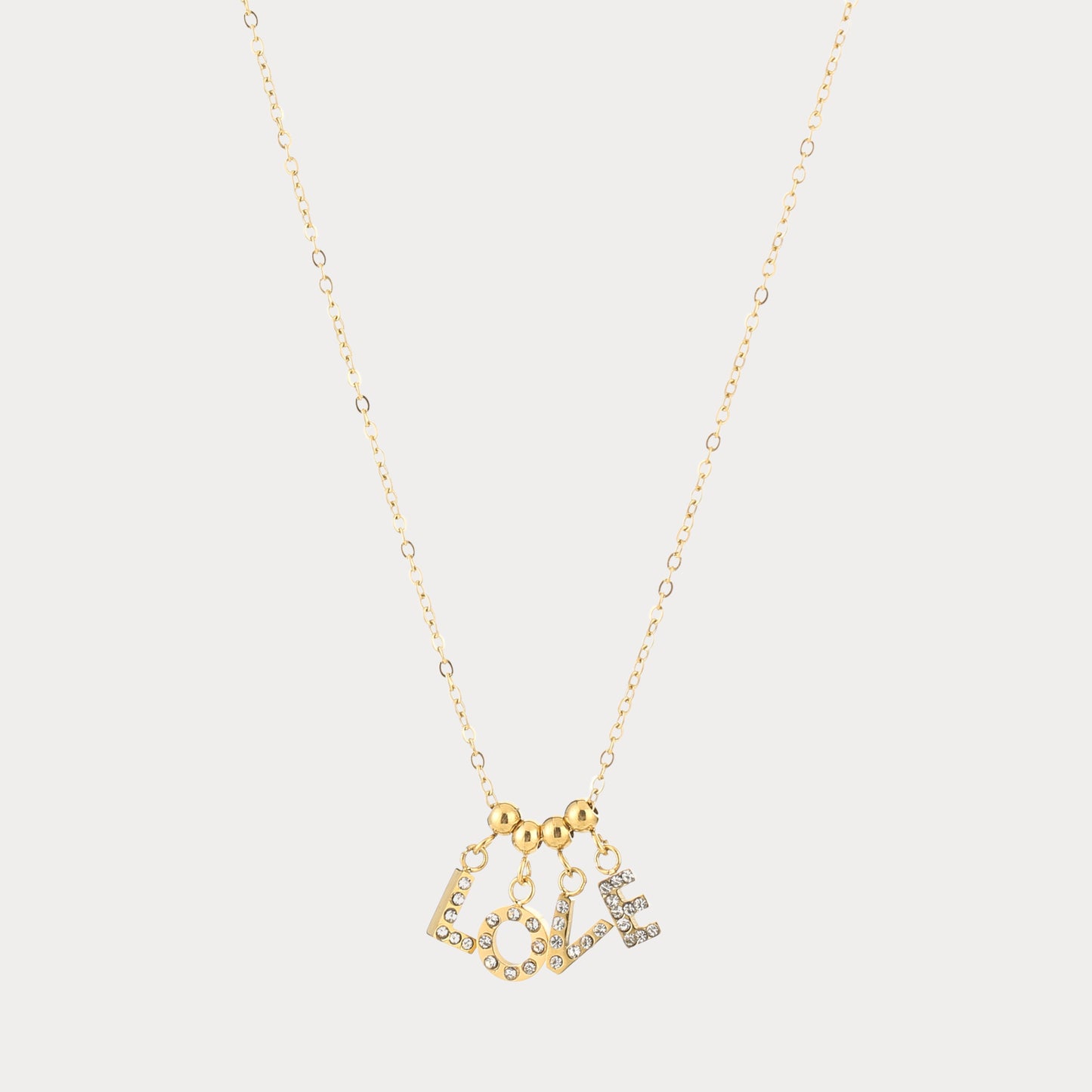 Small Brass Love Necklace - gold