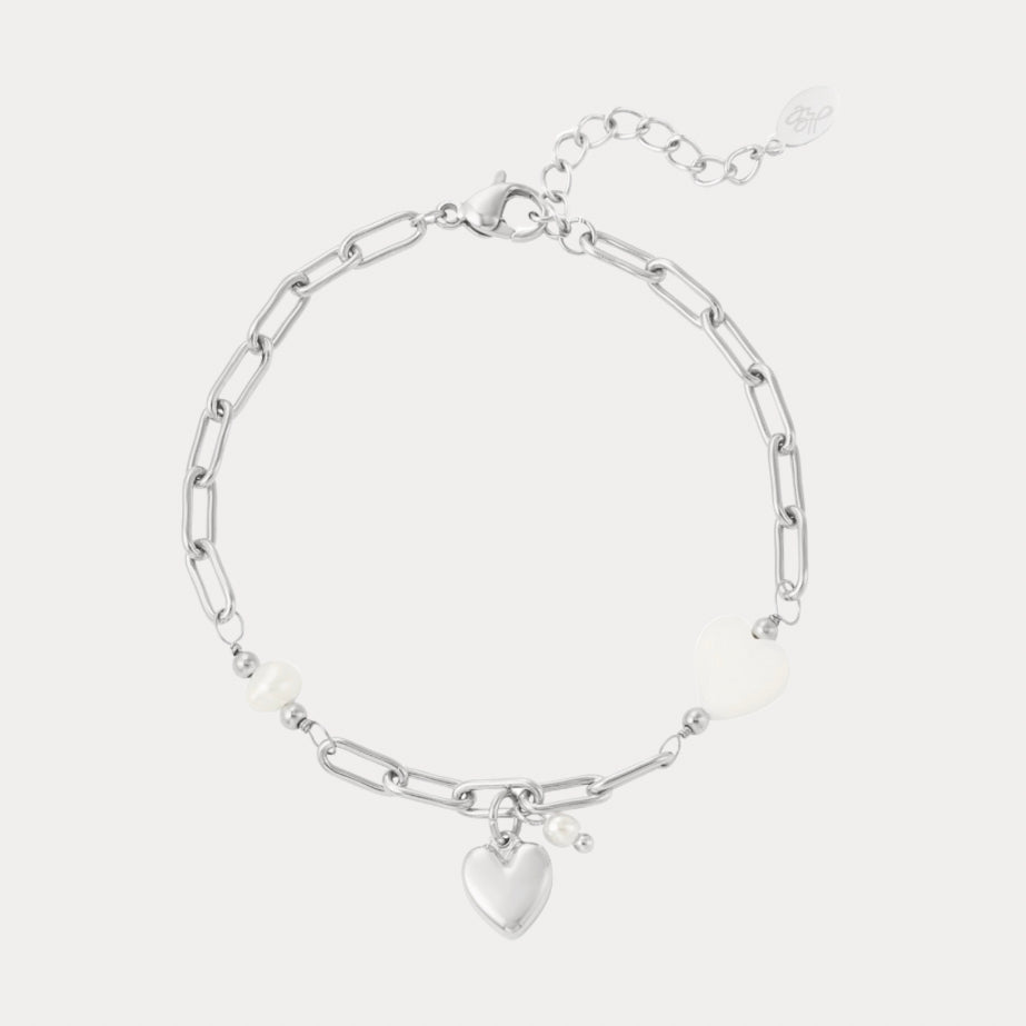 Shell Hearts Bracelet - silver