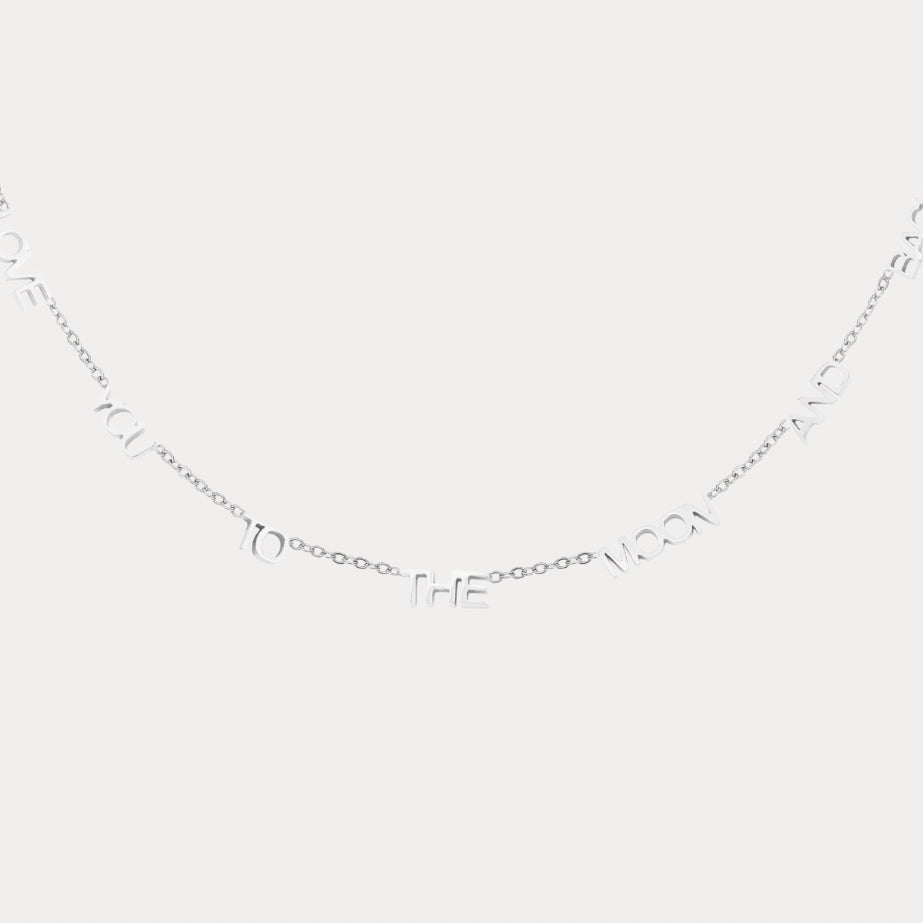 Love You To The Moon And Back Necklace - silver