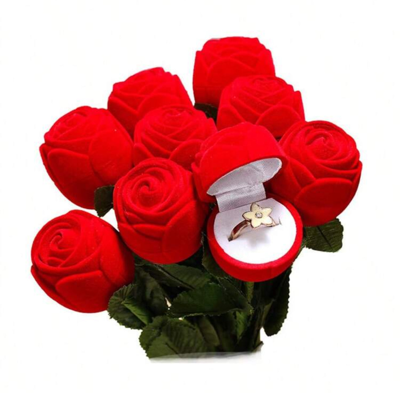 Rose Flower Ring Box