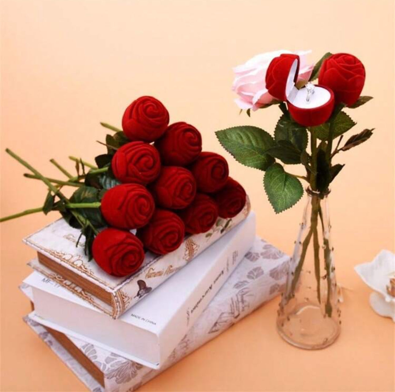 Rose Flower Ring Box