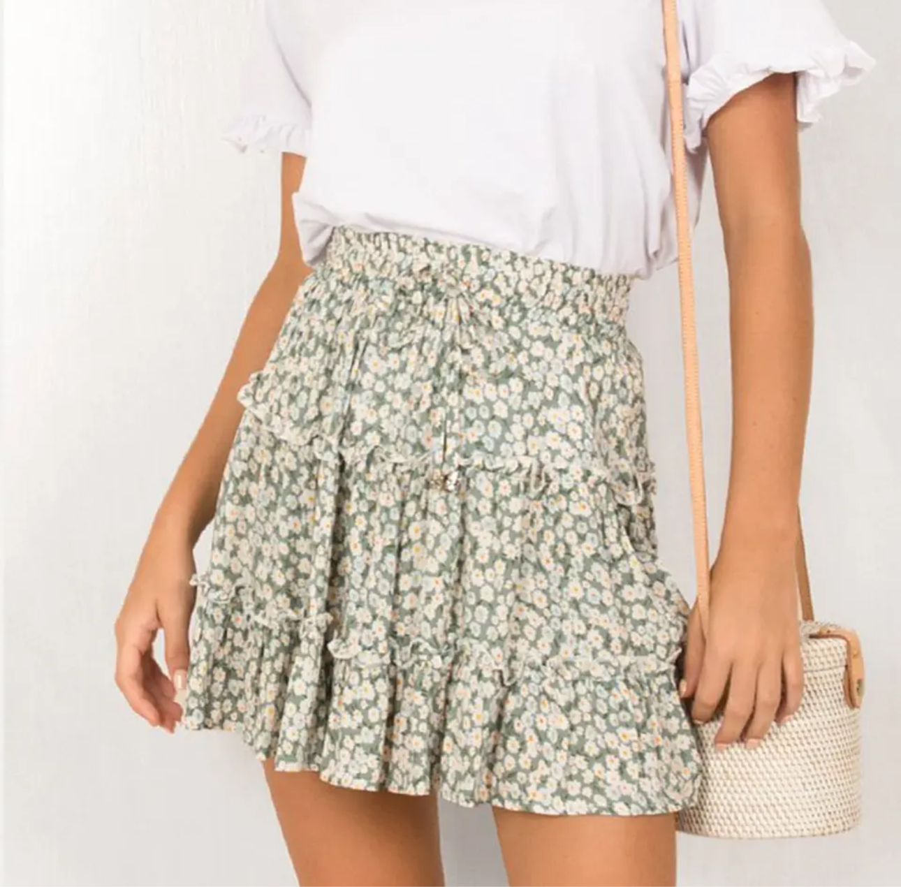Green Flowers Skirt