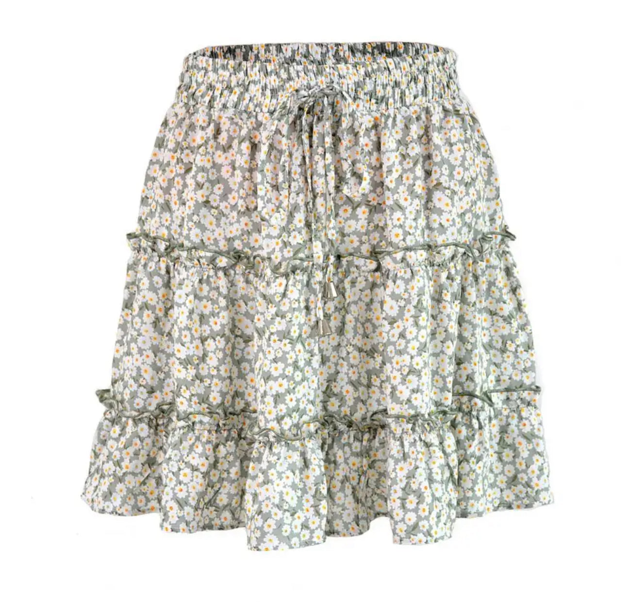 Green Flowers Skirt
