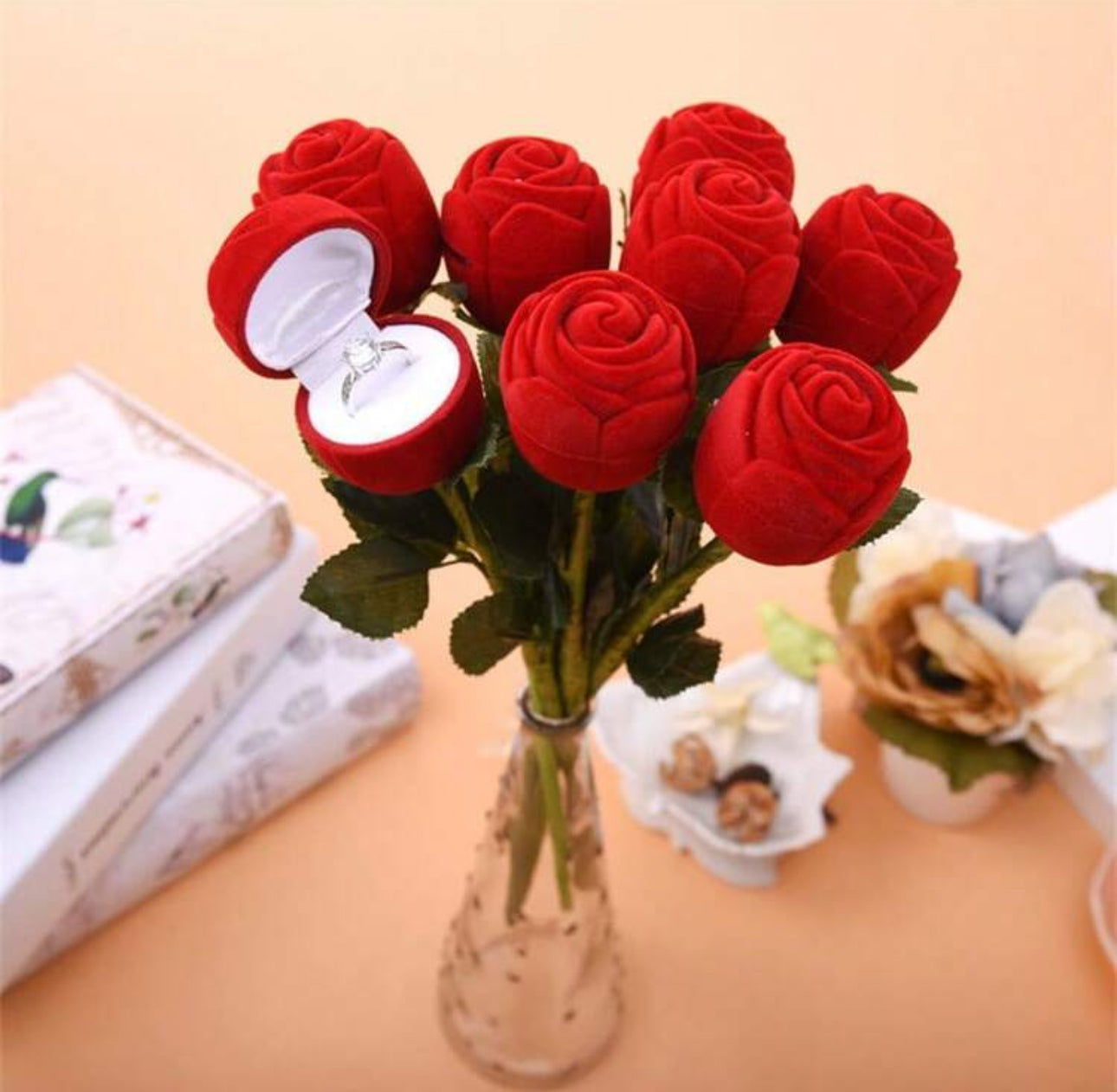Rose Flower Ring Box