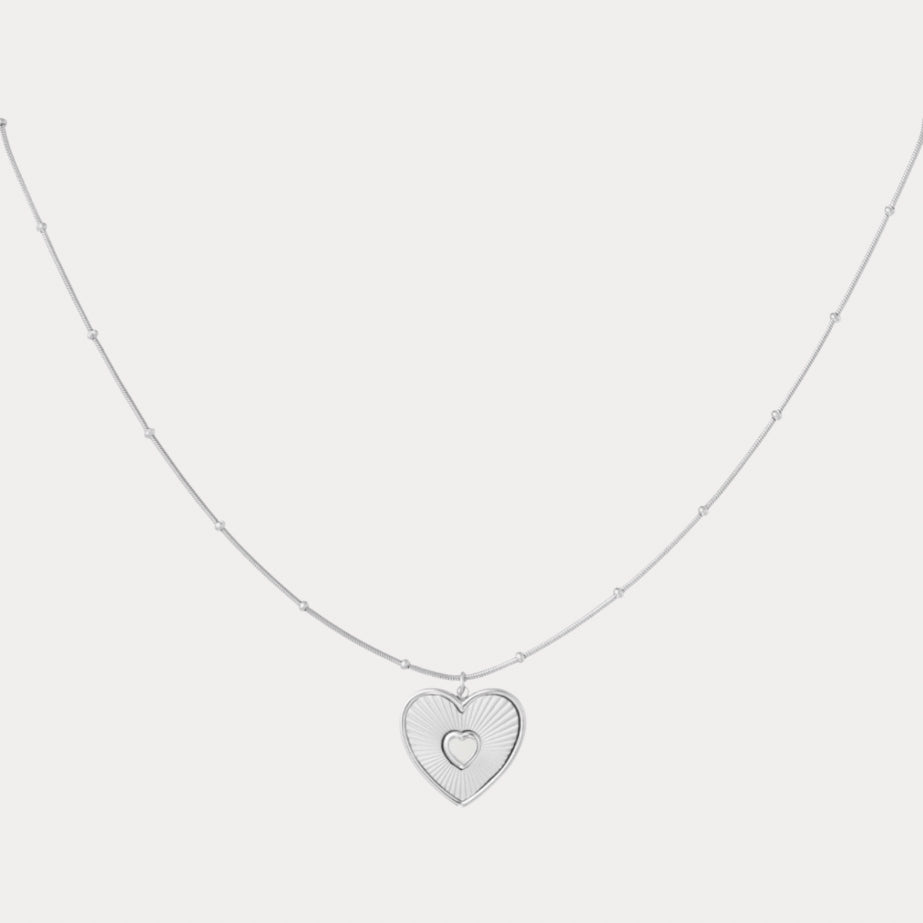 Lover Heart Necklace - silver