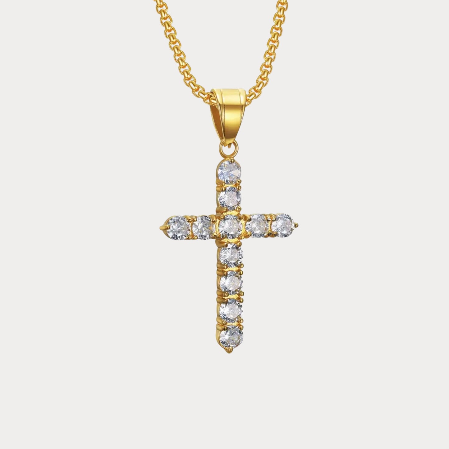 Cross Over Necklace - gold