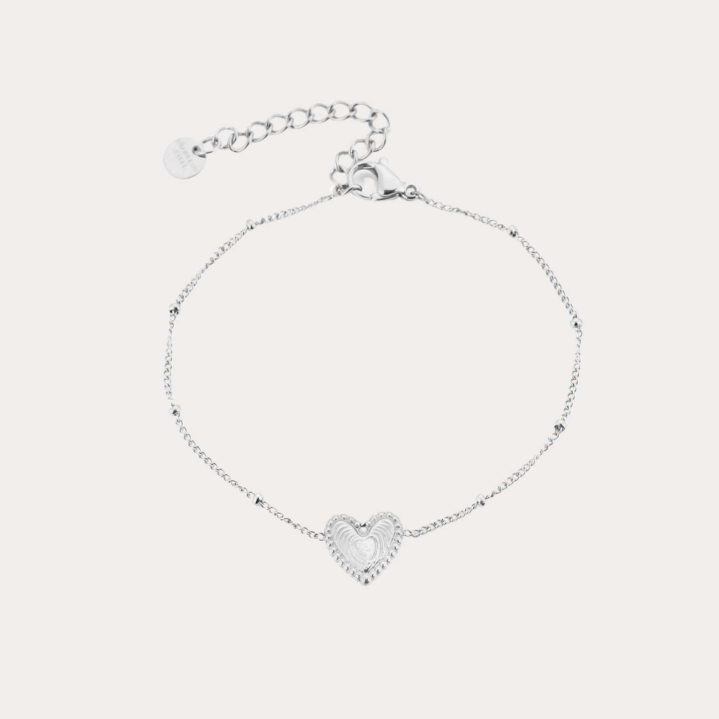 Fingerprint Heart Bracelet - silver