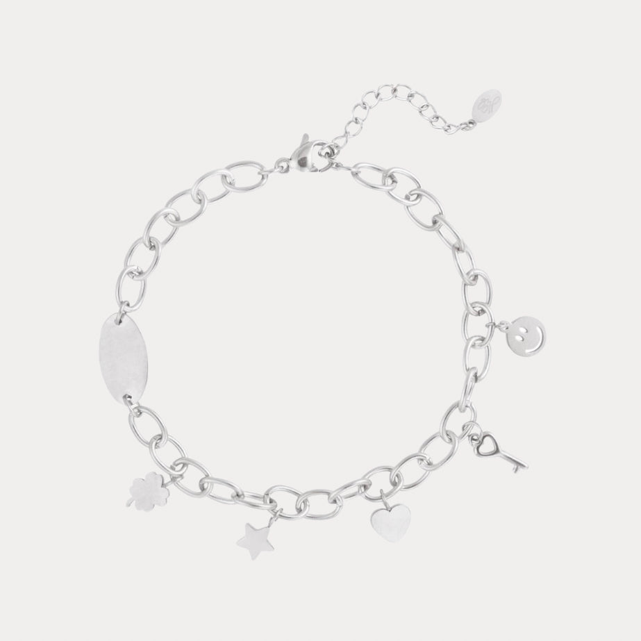 Chain Charms Bracelet - silver