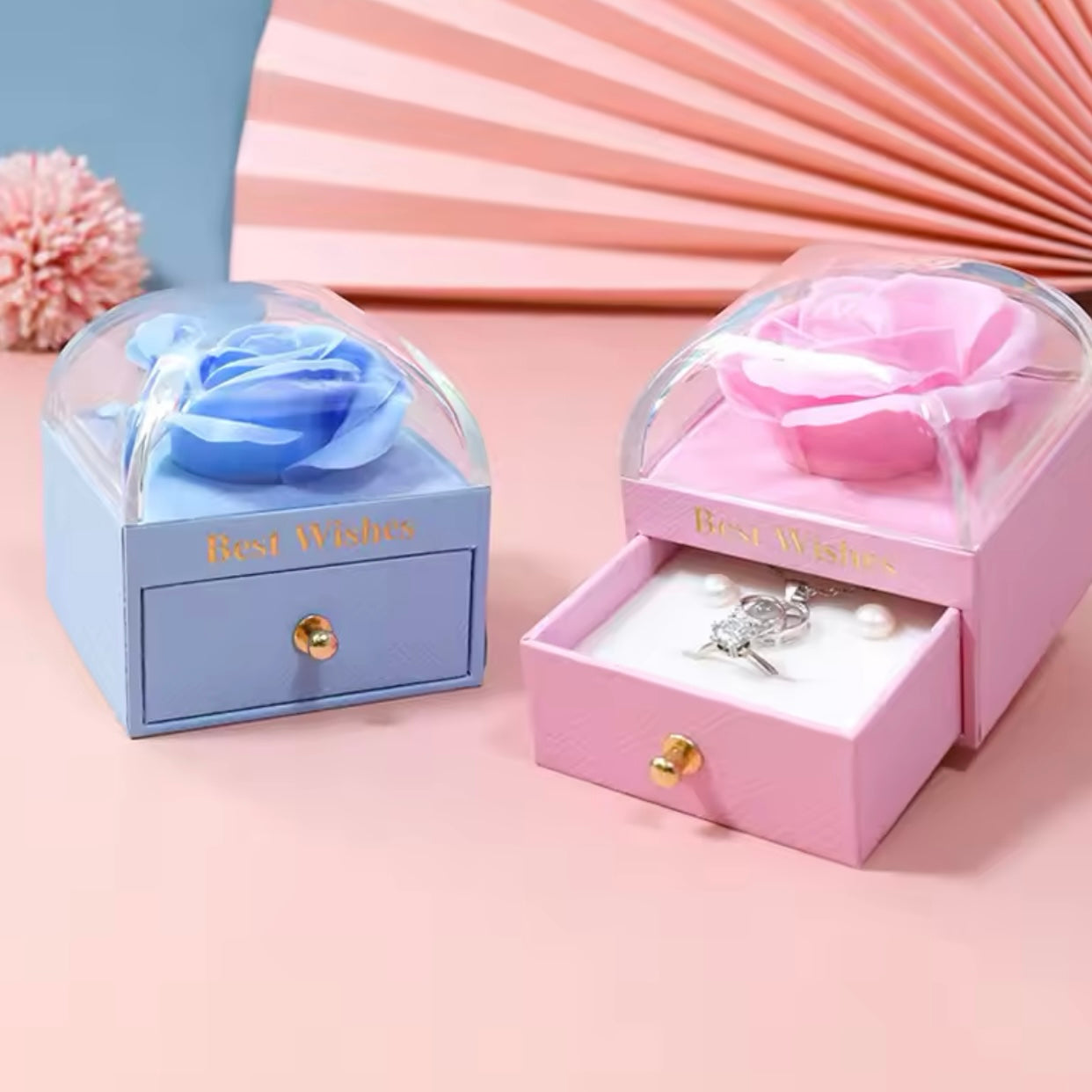 Pink Rose Jewelry Box