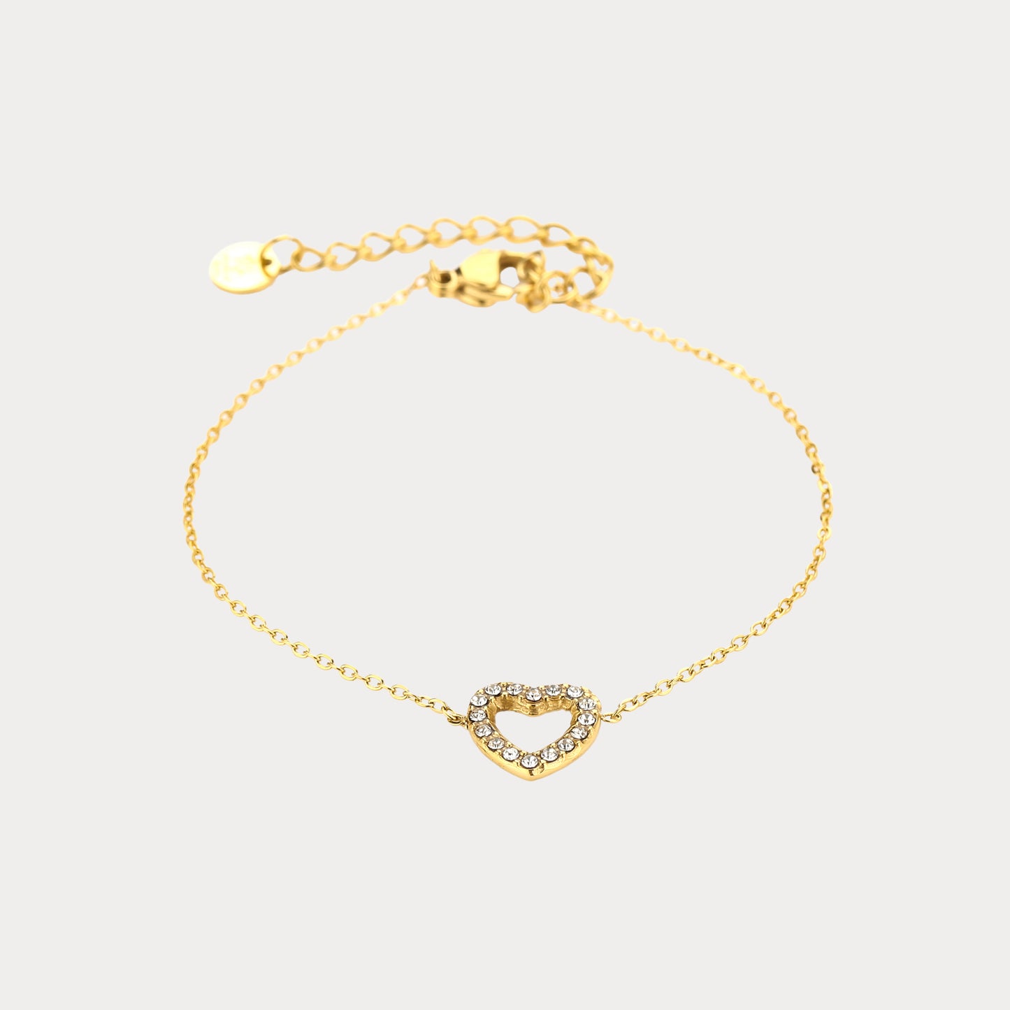 Brass Heart Bracelet- gold
