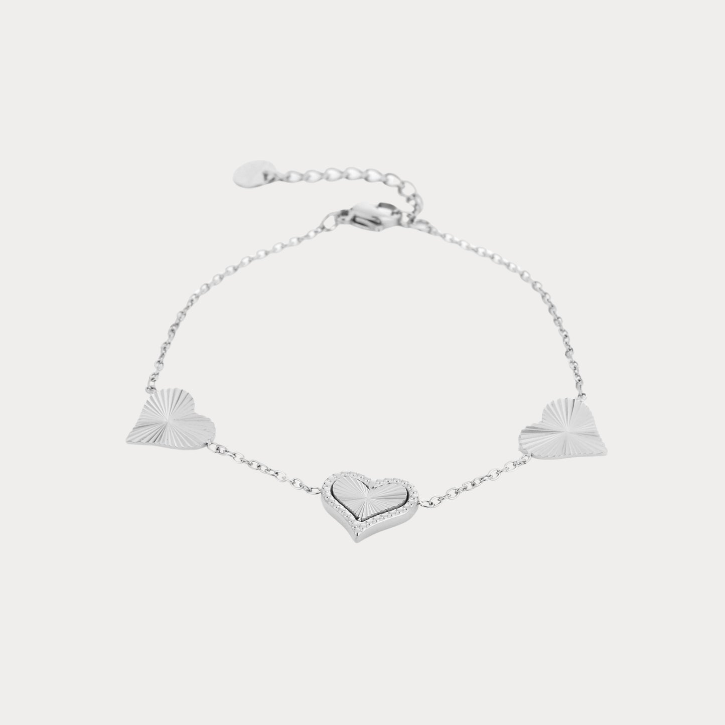 Trio Hearts bracelet - silver