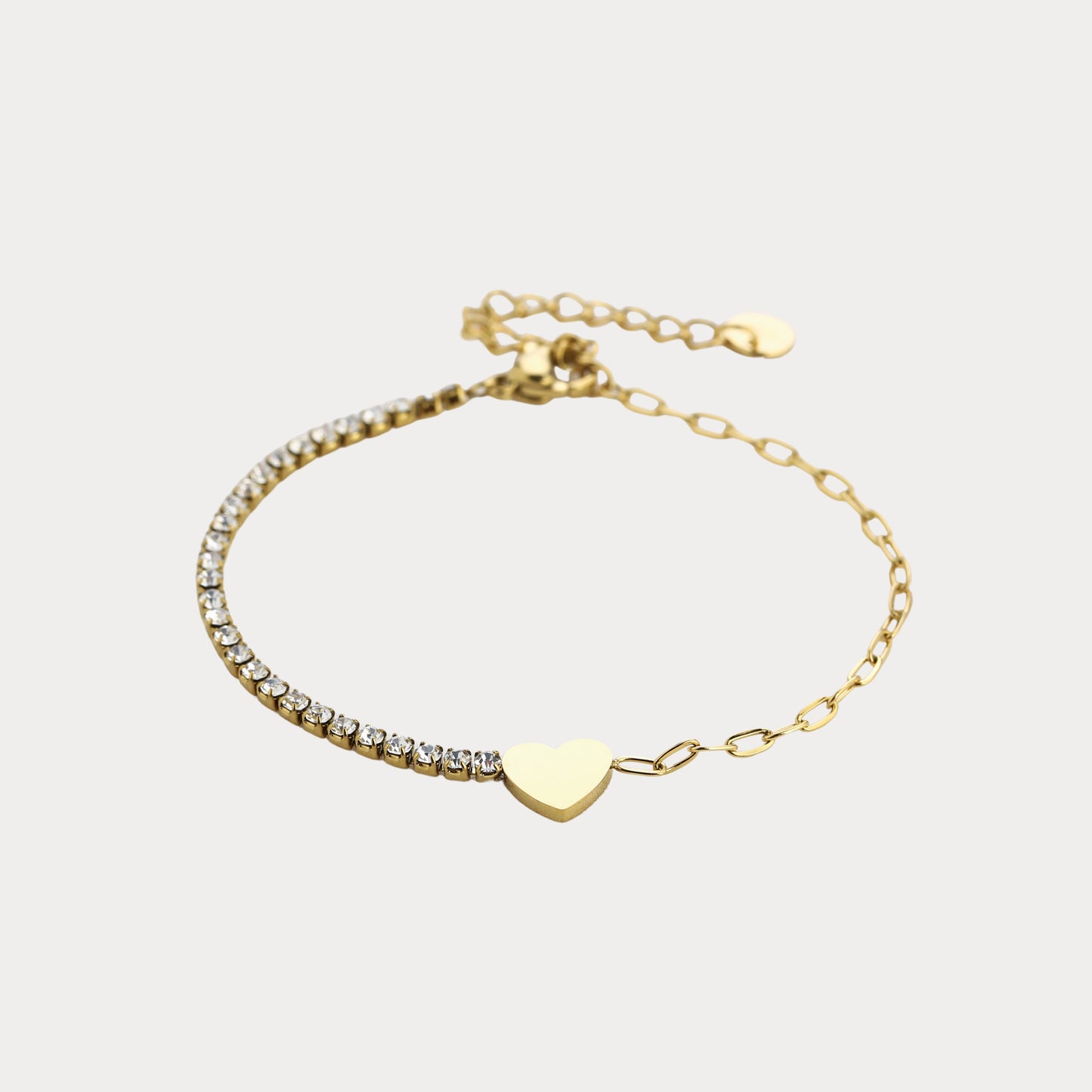 Tennis Heart Bracelet - gold
