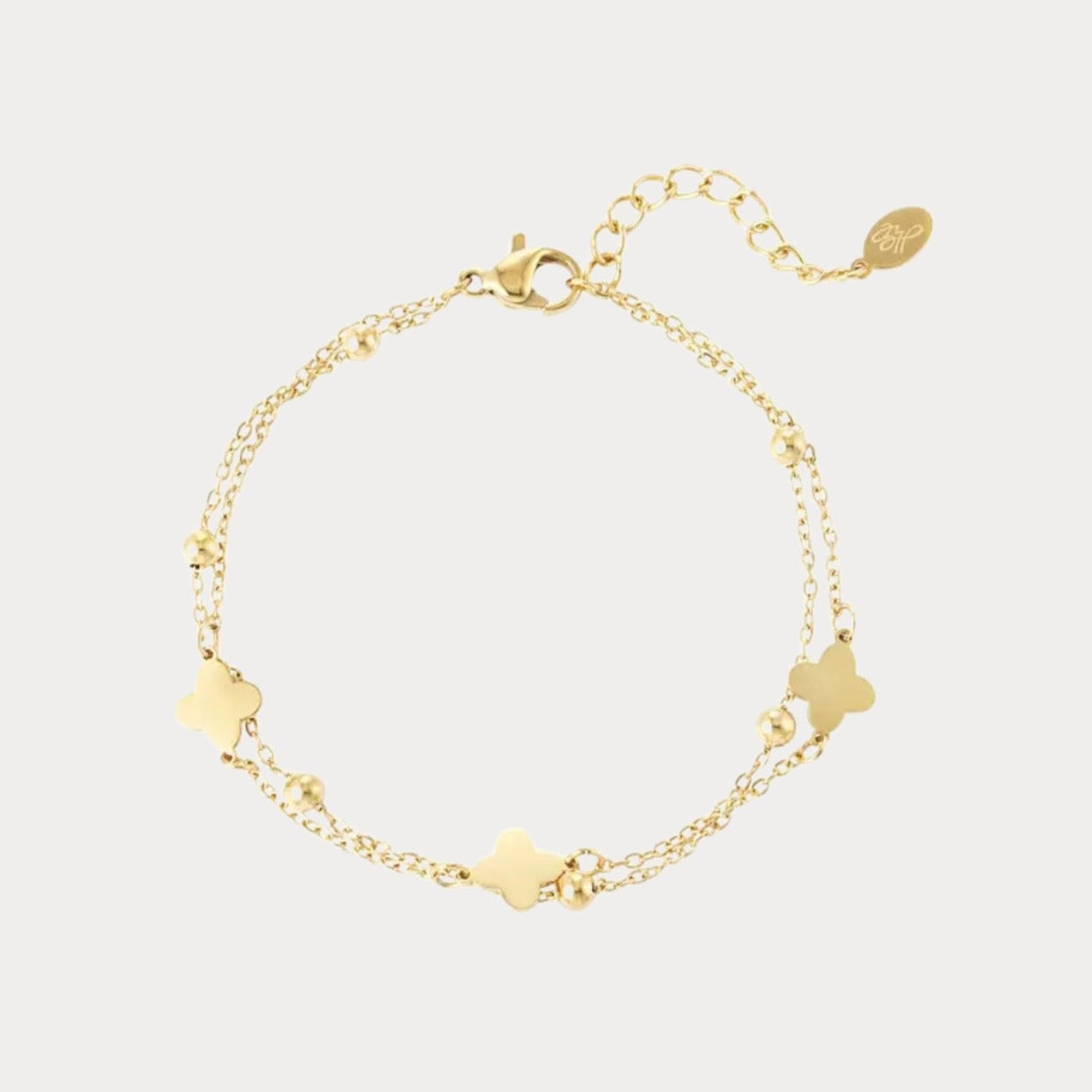 Double Clover Bracelet - gold