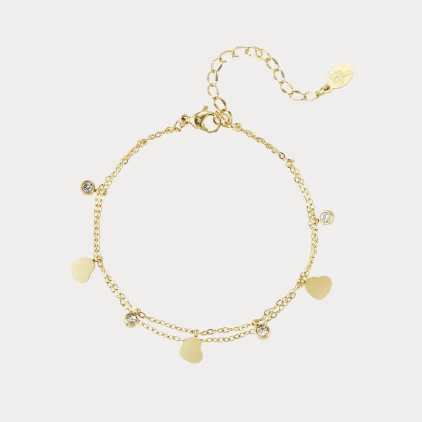 Heart Diamonds Bracelet - gold